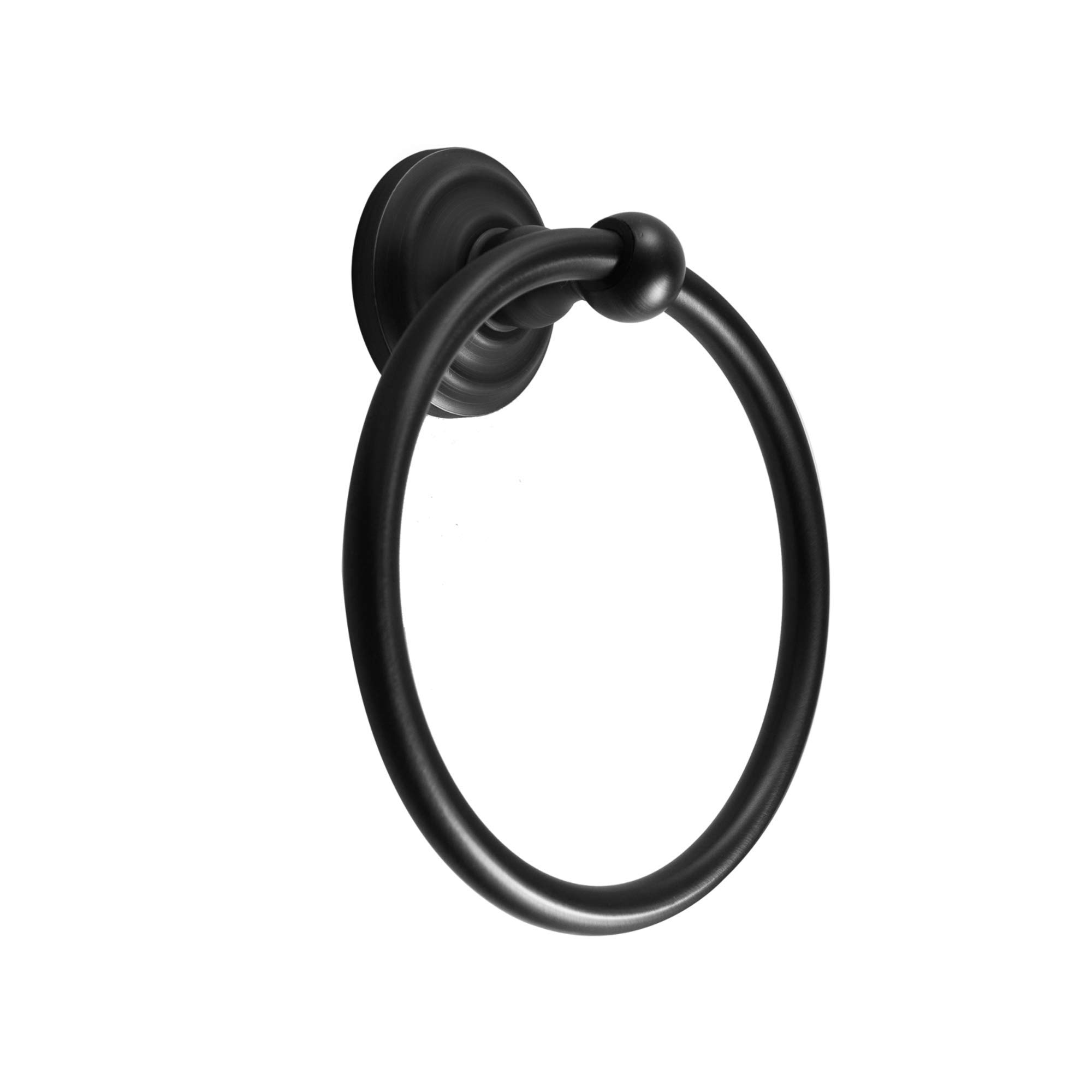 SENTO ROBIKI Matte Black Bathroom Accessories Set - 4-Piece Wall Mounted Bath Hardware Kit with Robe Hook, Toilet Paper Holder, Towel Ring & 18