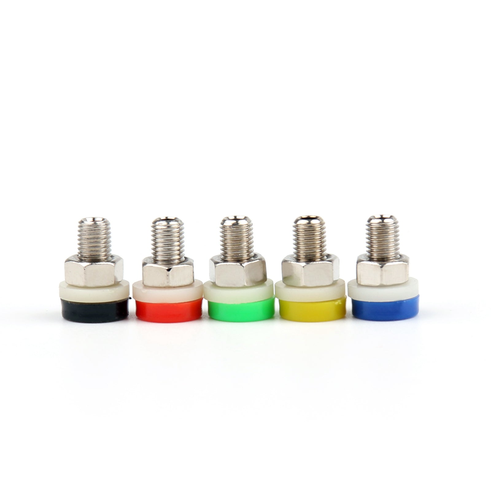 100 Pcs 5 Color Brass 2mm Banana Socket Jack Connectors - Compatible with 2mm Banana Plugs for Electrical Testing, DIY Projects & Lab Equipment
