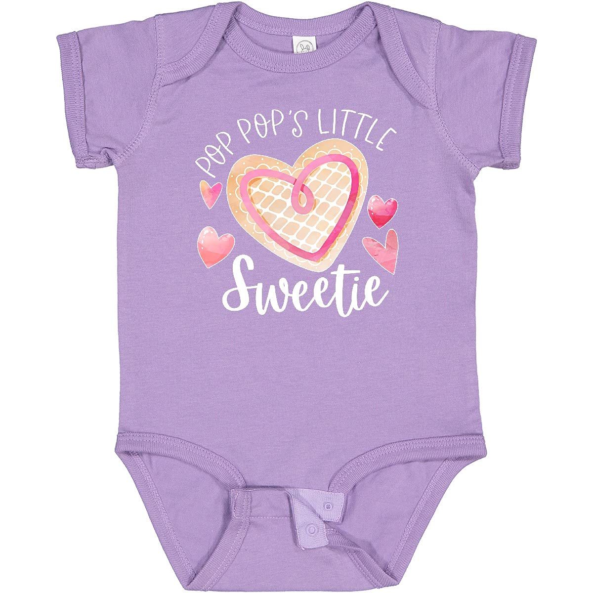 Inktastic Pop Pop's Little Sweetie Pink Heart Cookie Baby Bodysuit - Cute Outfit for Newborns, Infants & Toddlers - Perfect for Family Photos, Holidays & Special Occasions