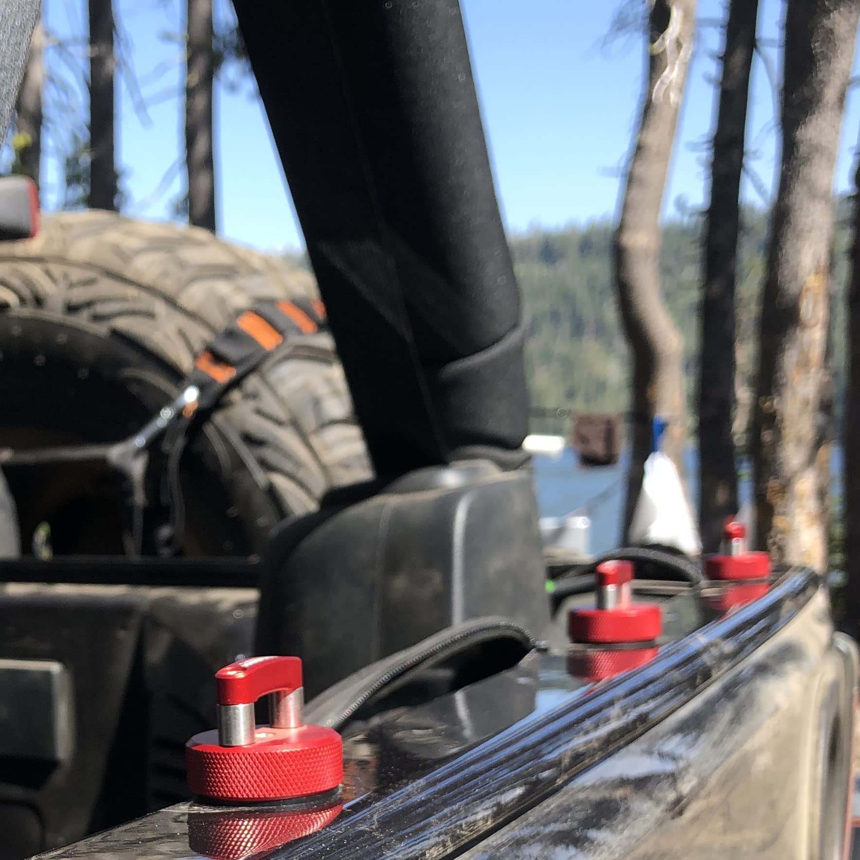 Billet Aluminum Bronco Hard Top Quick Removal Thumb Screw Fastener with Integrated D-Ring | Heavy-Duty Off-Road Accessory for Jeep & Truck Enthusiasts