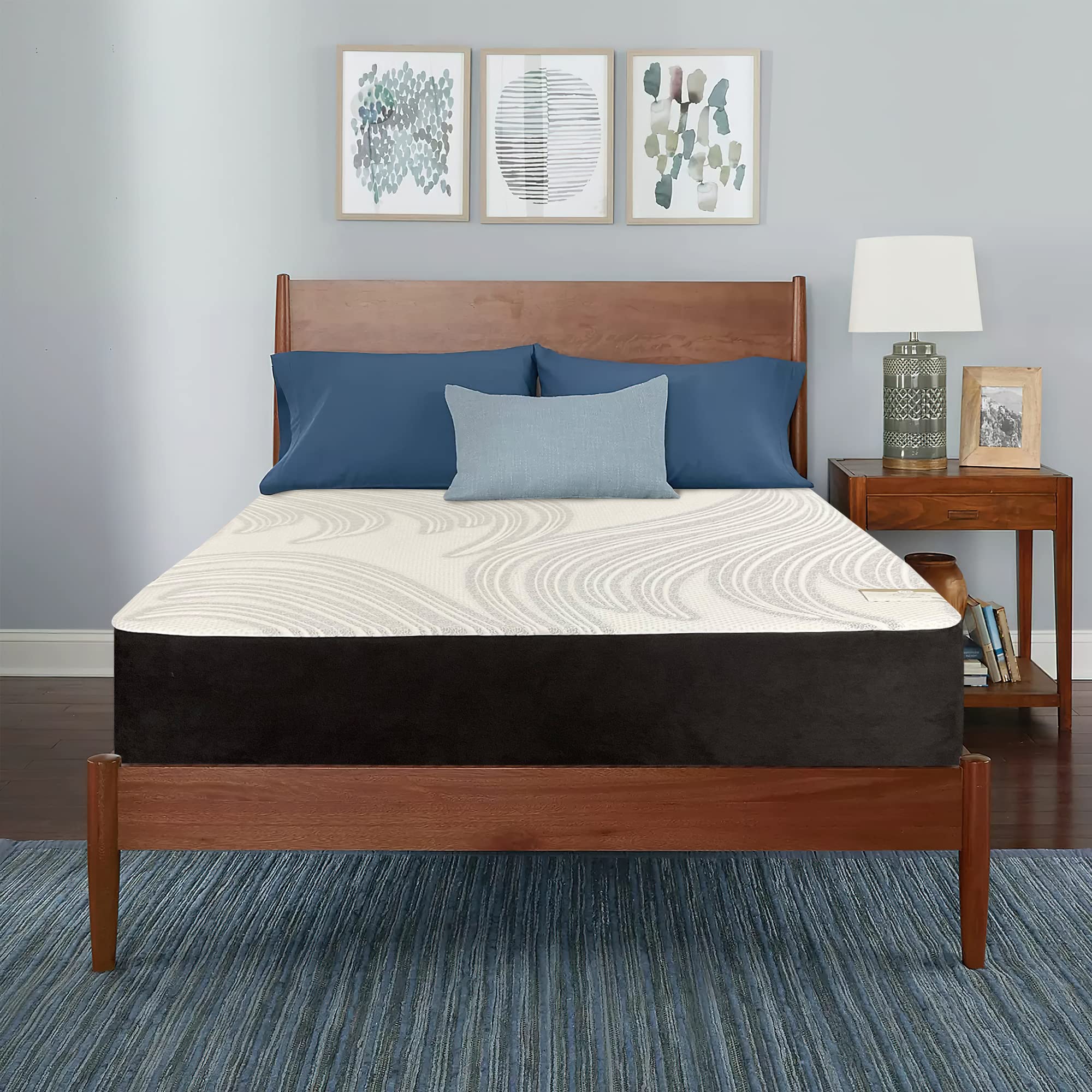 Premium Gel Memory Foam Mattress Queen Size - Cooling & Pressure Relief - Beige - Perfect for Back Pain Relief & Hot Sleepers