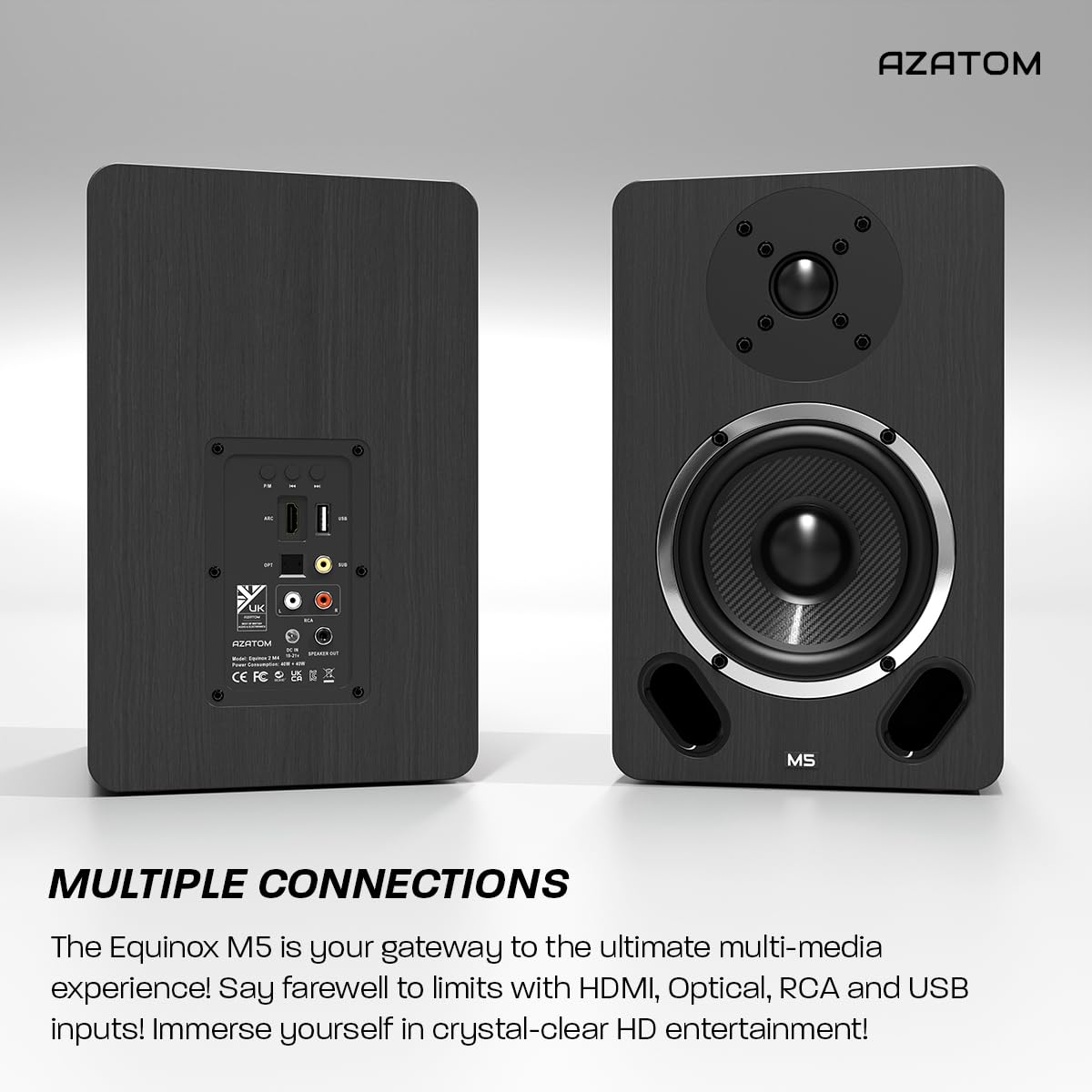AZATOM M5 100W Bookshelf Speakers with 5