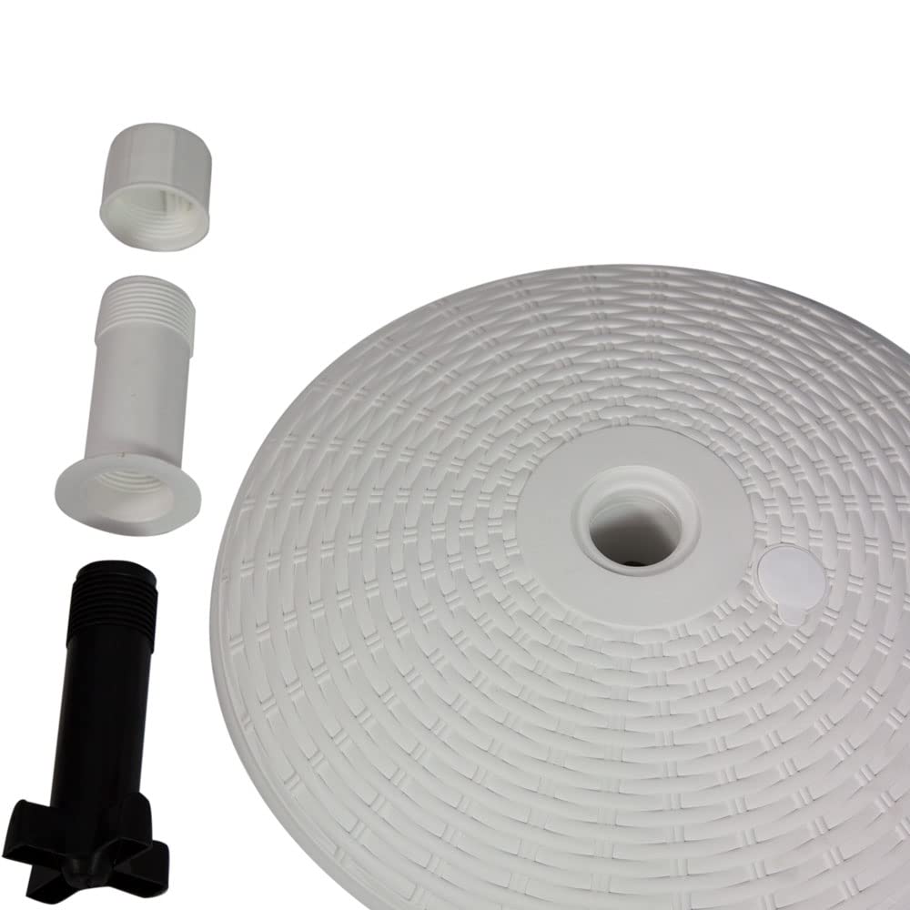 **Vispronet 67lb Heavy Duty Umbrella Base – White 22.5” Fillable Outdoor Market Umbrella Stand for Patios, Decks & Gardens – Holds 8 Gallons (108lbs) of Water or Sand – Fits Poles Up to 38mm – Perfect for Outdoor Dining, Poolside & Backyard Relaxation**
