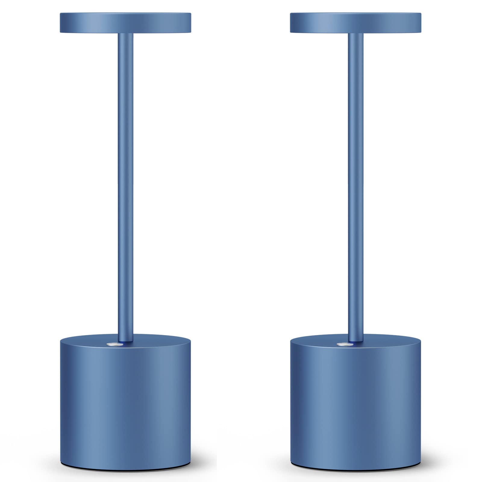 SAKRINGT 2 Pack Rechargeable Cordless Table Lamp - 5000mAh Battery Powered LED Desk Light with Dimming Function, Portable Nightstand Lamp for Bedroom, Restaurant, Outdoor Camping & Emergency Use (Blue)