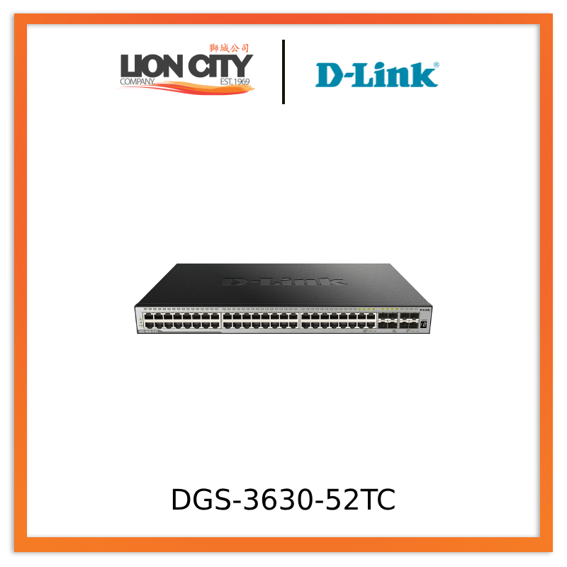 D-Link DGS-3630-52TC 52-Port Layer 3 Stackable Managed Gigabit Switch - High Performance Network Switch for Business & Enterprise Use - Ideal for Data Centers, Server Rooms & Office Networks