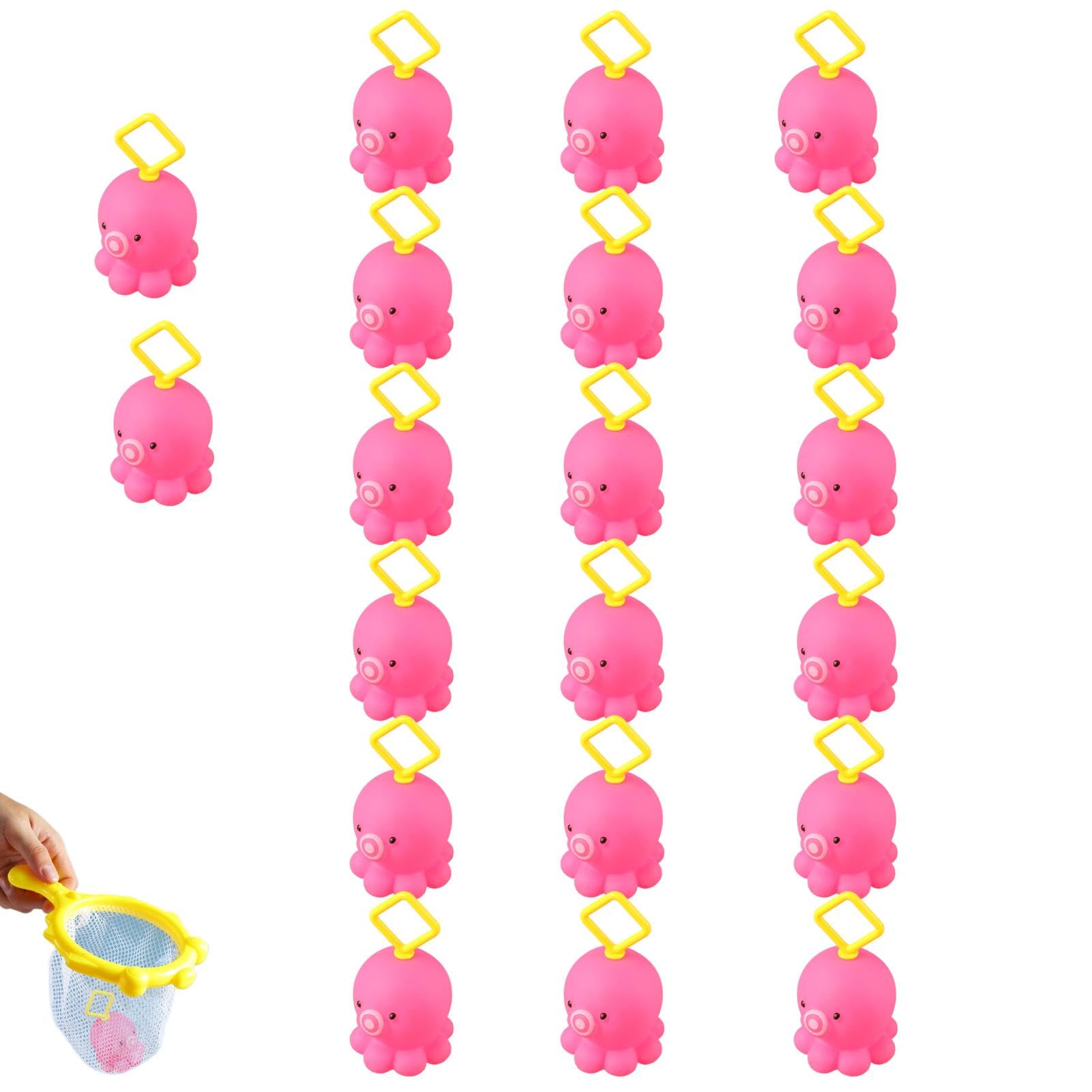 Light-Up Bathtub Fishing Toy Set - 20 Squishy Ducks for Kids Sensory Play & Swimming Fun | Interactive Bath Time Games for Toddlers & Preschoolers