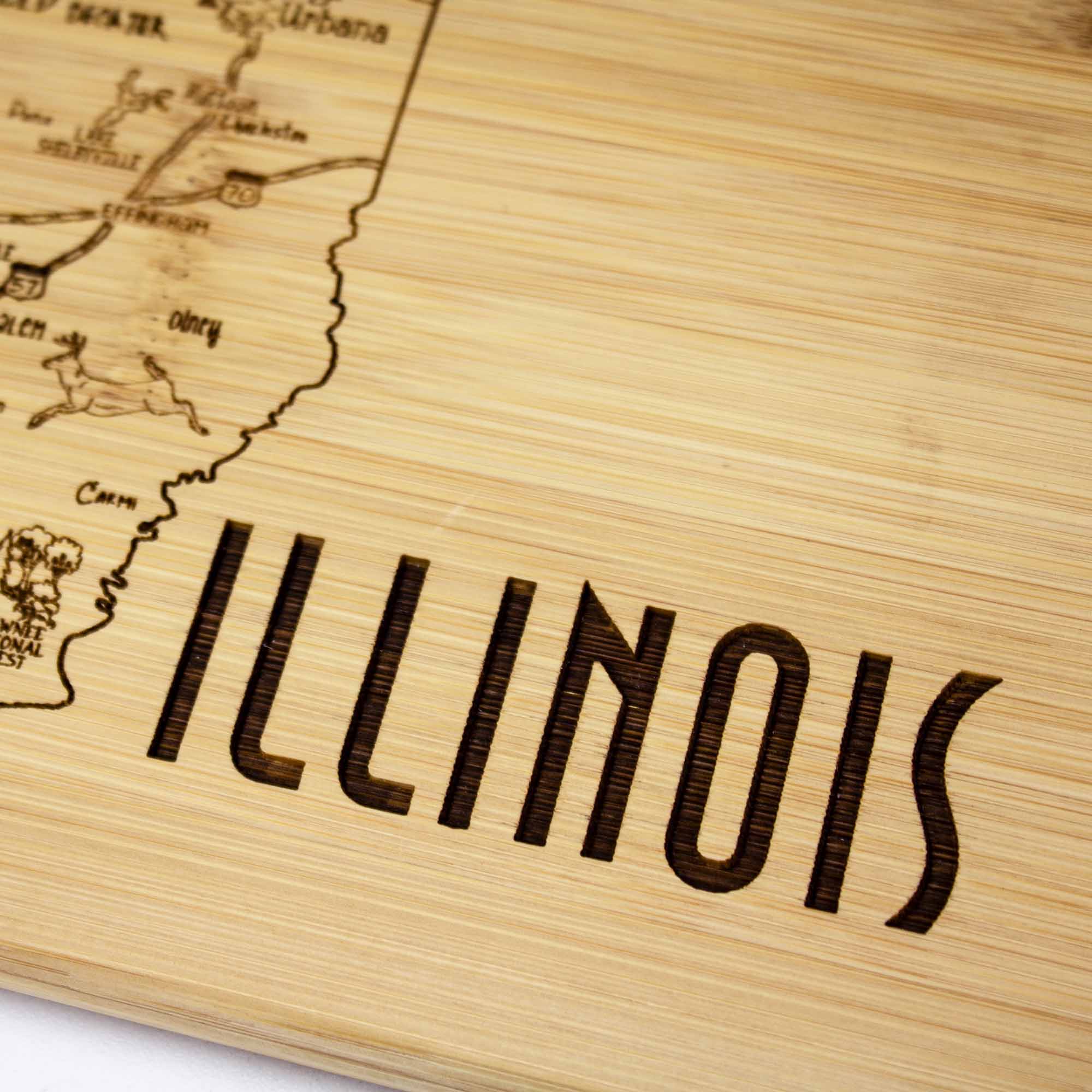 Premium Illinois-Themed Wooden Cutting Board - 11