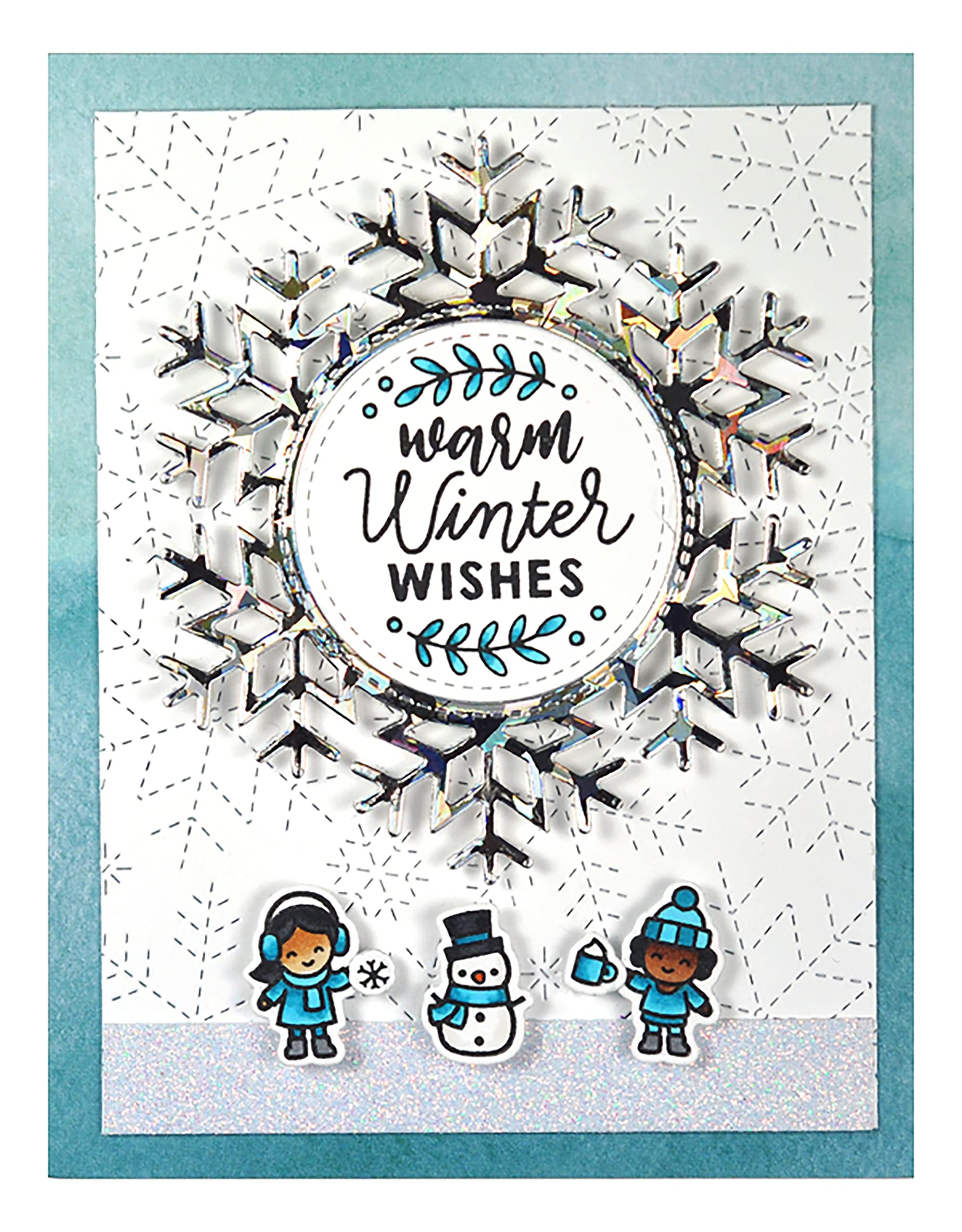 LAWN FAWN Lawn Cuts Custom Craft Die-Stitched Snowflake Backdrop - White | DIY Scrapbooking & Cardmaking Supplies | Perfect for Holiday Decorations, Winter Wedding Backdrops & Craft Projects