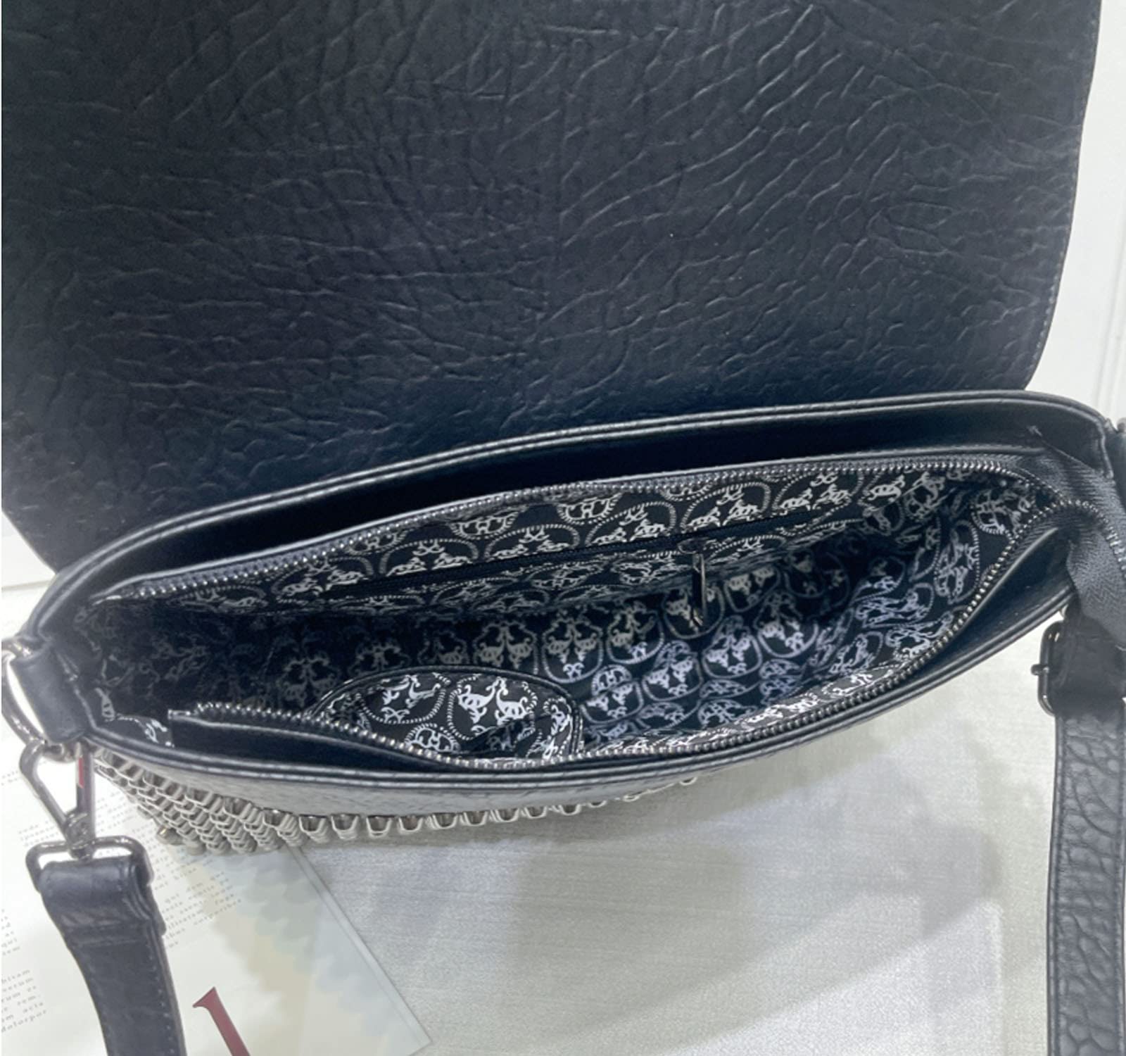 Punk Rivet Women's Handbag - PU Leather Skull Satchel Crossbody Shoulder Bag for Women | Gothic Fashion Accessory for Daily Use, Parties & Travel