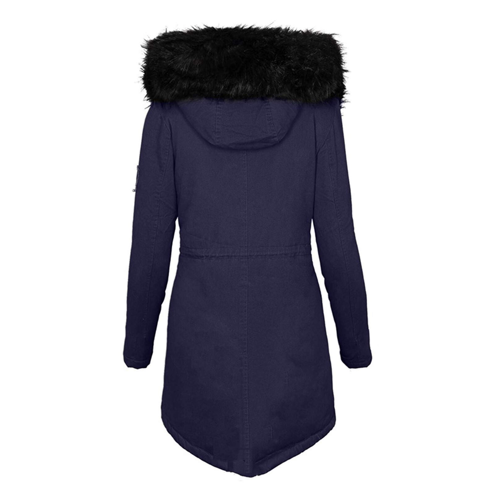 Women's Winter Slim Coat - Thick Warm Overcoat for Casual & Office Wear | Fashionable Solid Color Outerwear for Cold Weather