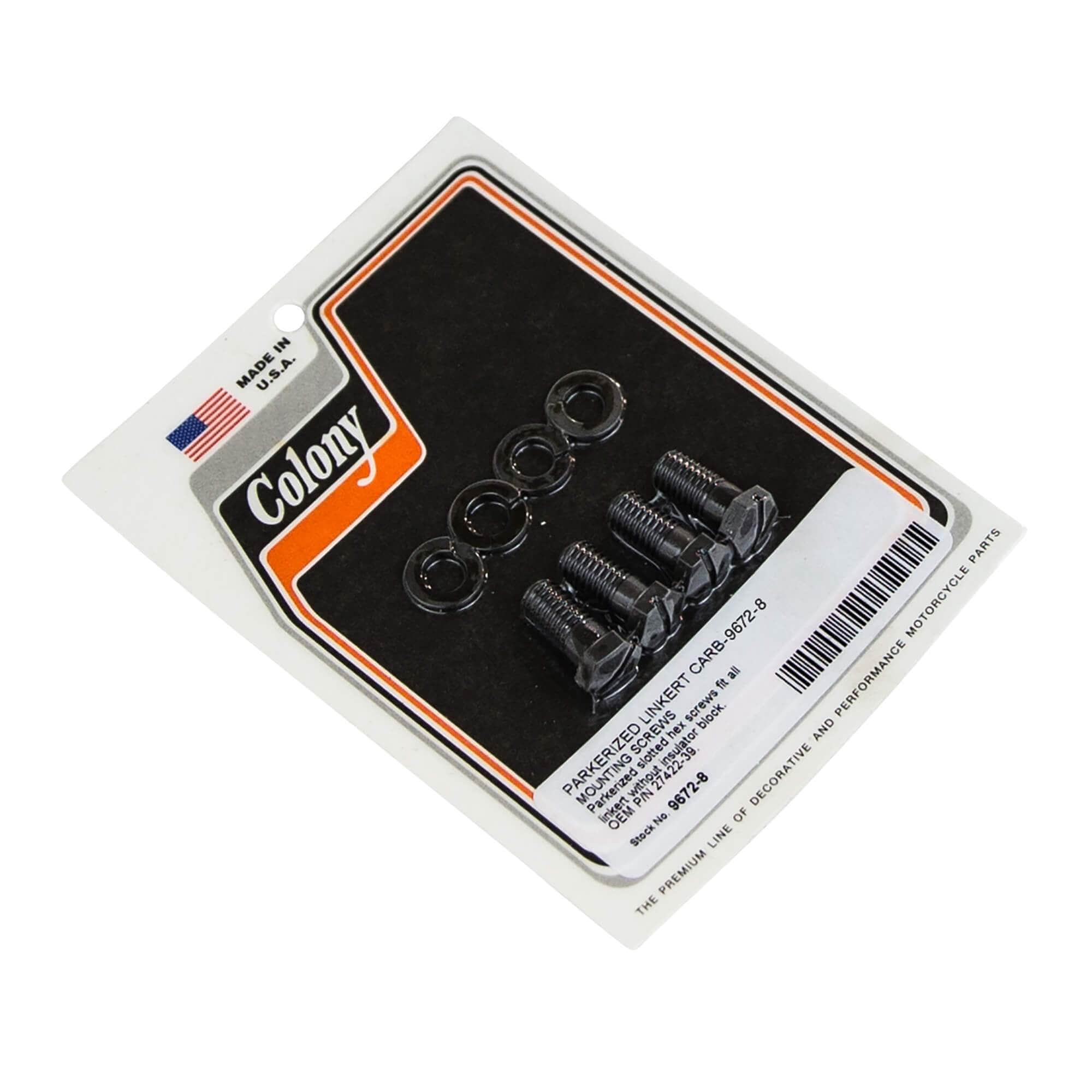 Harley Davidson OEM #27422-39 8 Linkert Carb Mounting Screws - Parkerized Finish for Classic Motorcycle Restoration & Maintenance