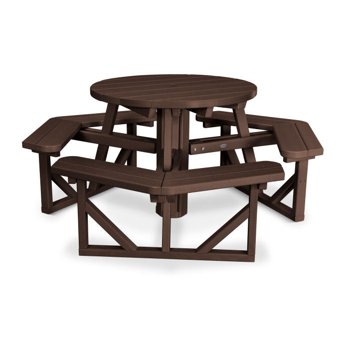 POLYWOOD 36-Inch Round Outdoor Picnic Table - Durable All-Weather Resin Furniture for Patio, Garden, Backyard & Poolside Dining