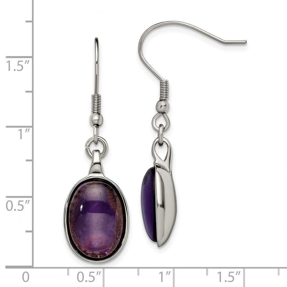 Premium Solid Stainless Steel Synthetic Amethyst Stud Earrings for Women - Hypoallergenic Fashion Jewelry Gift for Birthday, Anniversary & Everyday Wear