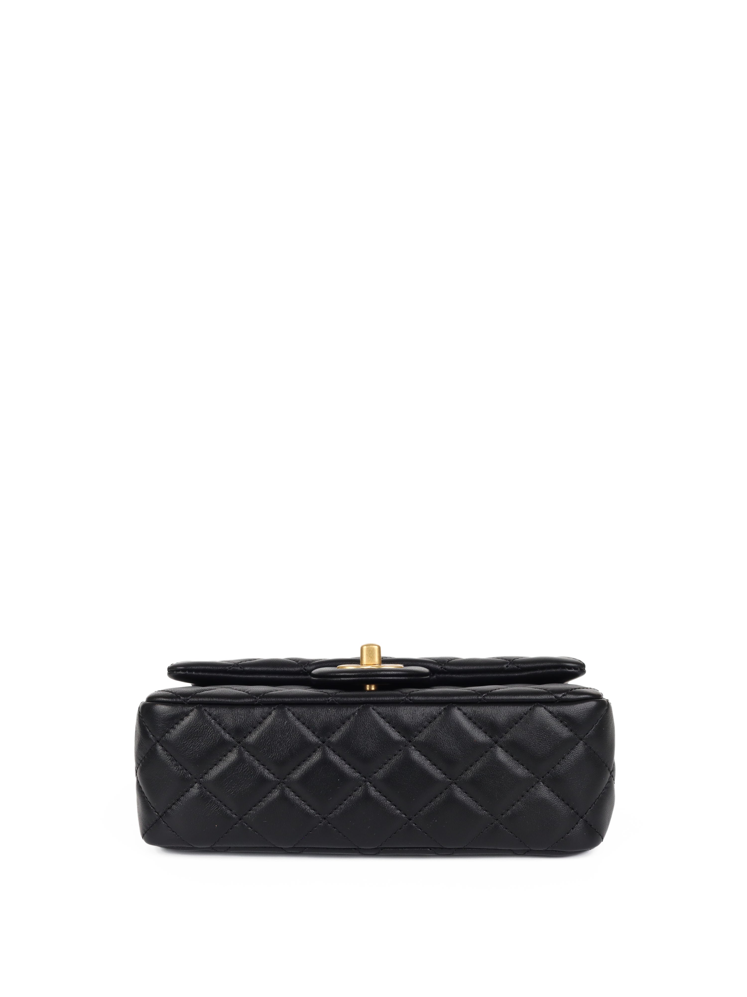 Chanel Black Mini Classic Flap Bag with Pearl Crush Chain - Luxury Crossbody Purse for Women | Perfect for Evening Parties, Date Nights & Special Occasions