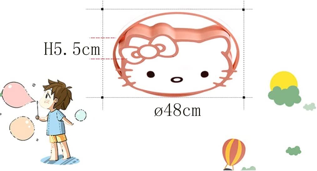 **Pink LED Dimmable Kitty Ceiling Lamp for Kids Room - Ultra-Thin Acrylic Cartoon Chandelier, Creative Nursery Lighting for Girls & Boys Bedroom - Perfect for Bedtime Stories & Playtime**