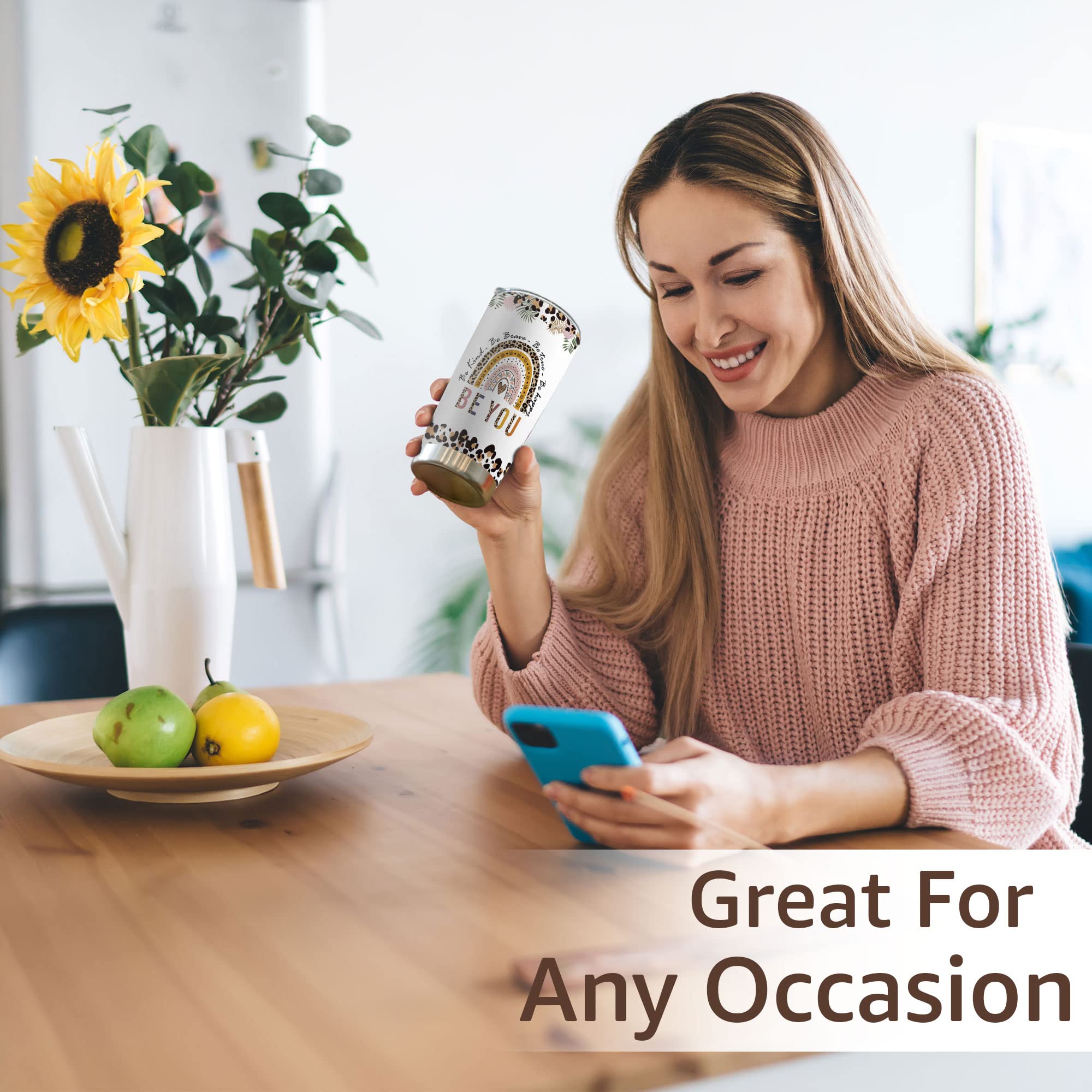 20oz Stainless Steel Tumbler - Inspirational Christmas & Birthday Gift for Women, Mom, Wife, Best Friend, Coworker | Motivational Thank You Present | Perfect for Office, Home, Travel & Daily Hydration