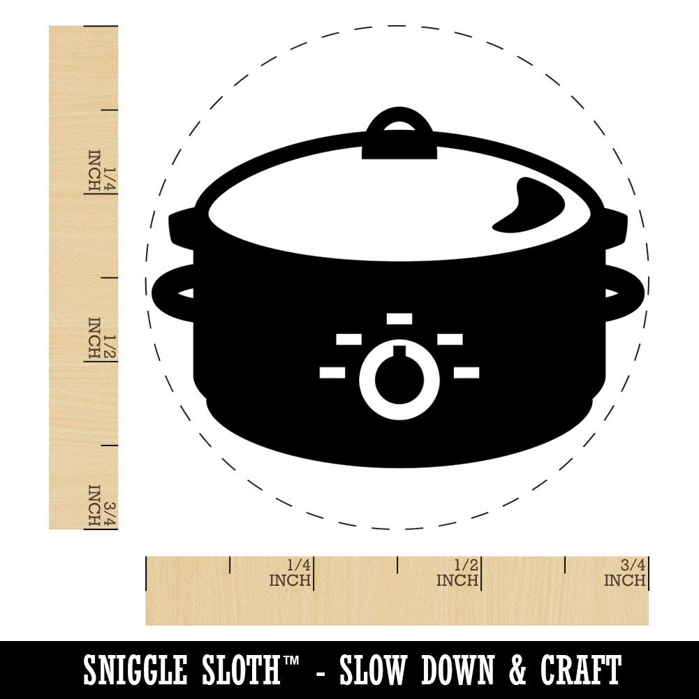 Crock Pot Slow Cooker Rubber Stamp for Stamping, Crafting, Planners - 3/4 Inch Small Stamp for DIY Projects, Scrapbooking & Home Organization | Perfect for Crafters, Planners & Home Cooks