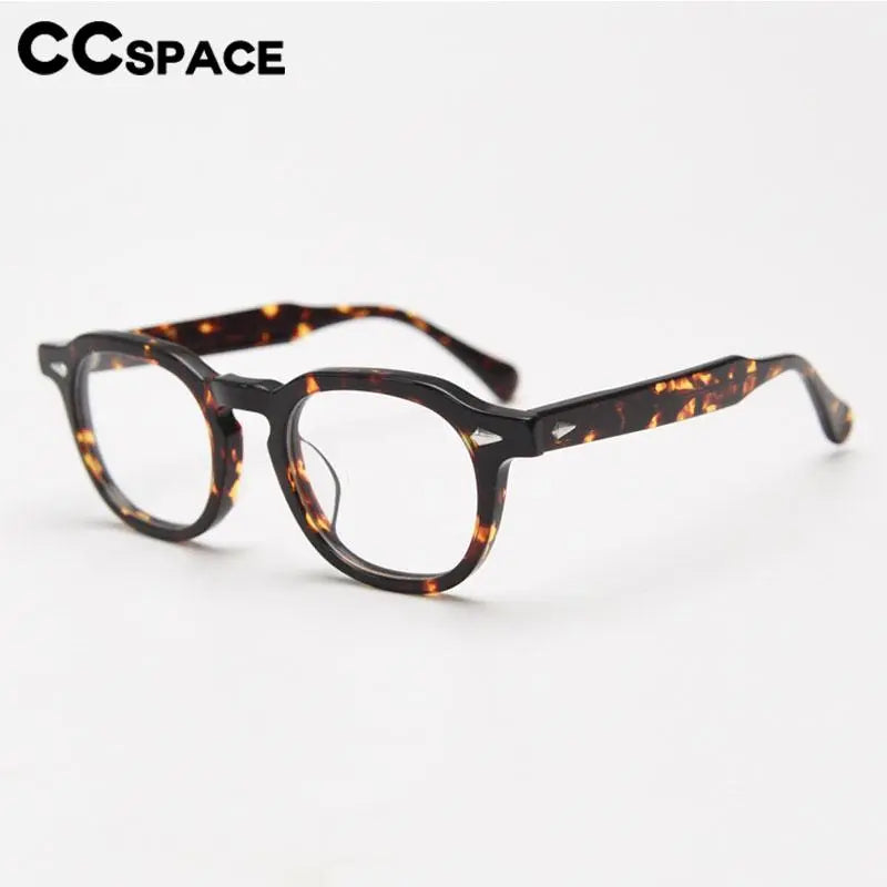 CCspace Unisex Full Rim Square Acetate Eyeglasses 56839 - Stylish & Durable Frame for Men & Women - Perfect for Reading, Work & Everyday Fashion