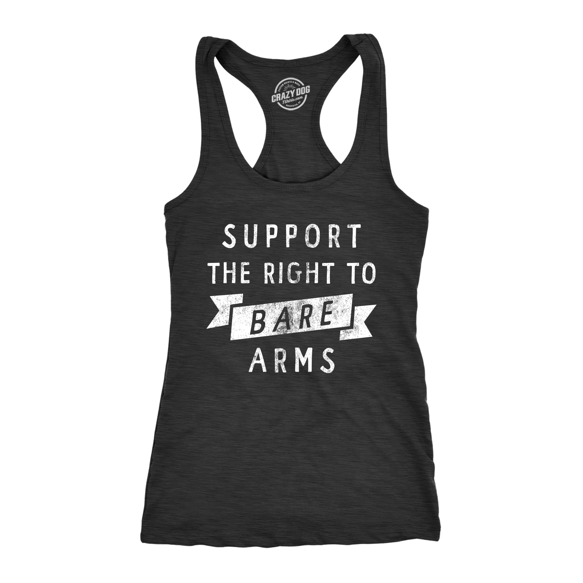 Funny Sarcastic Women's Fitness Tank Top - 'Support The Right to Bare Arms' Novelty Workout Shirt | Gym, Running & Casual Wear for Ladies