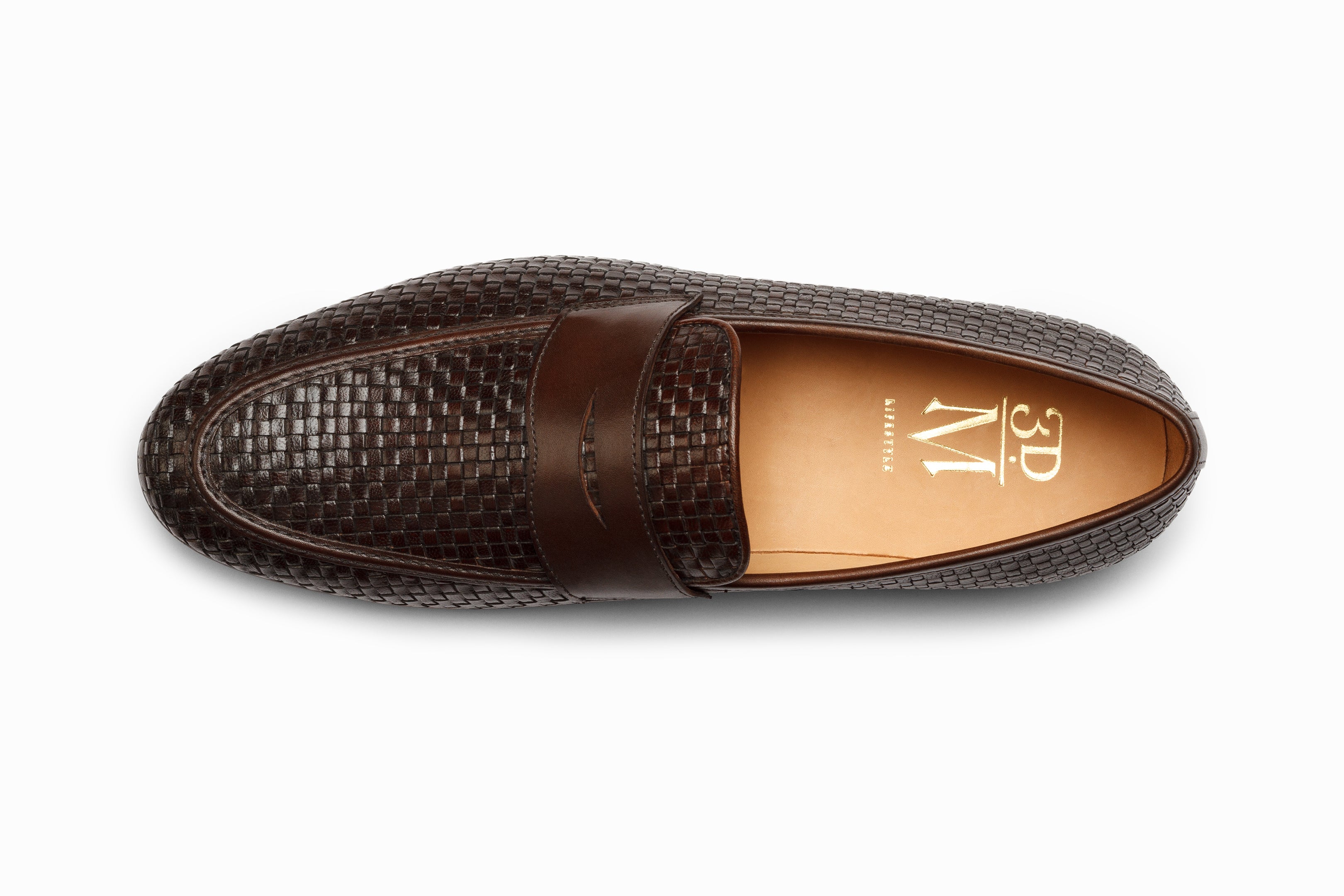 Premium Penny Loafers for Men - Woven Dark Brown Leather Slip-On Shoes | Comfortable & Stylish for Business, Casual & Office Wear