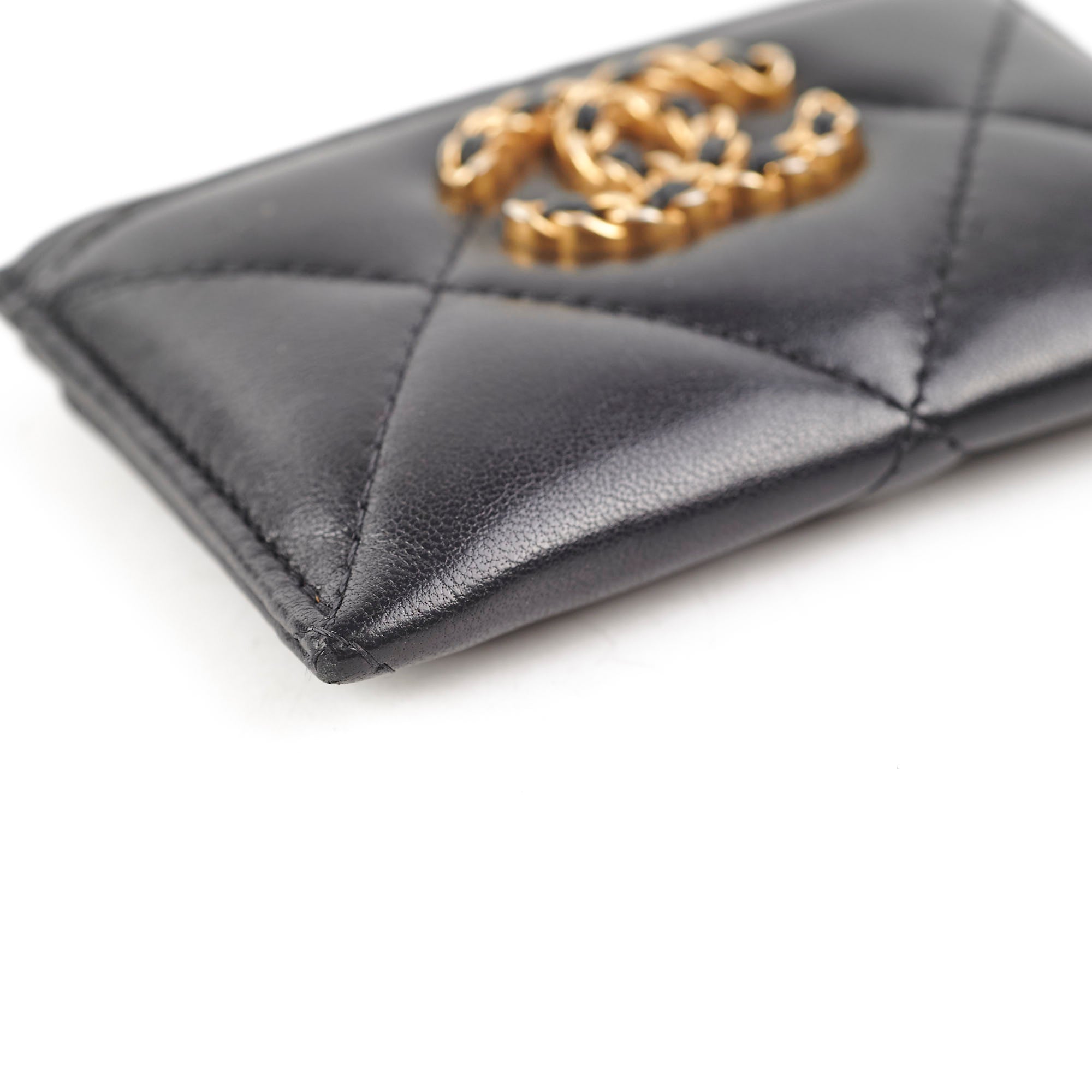 Chanel 19 Lambskin Cardholder Black - Luxury Leather Credit Card Holder for Women - Perfect for Everyday Use, Travel & Gift Giving