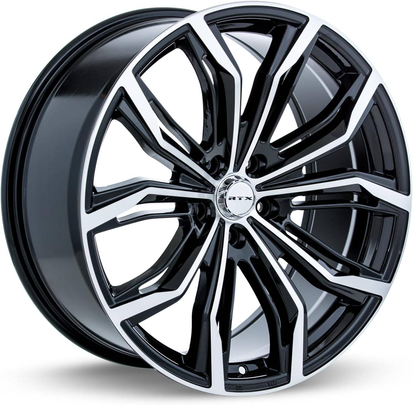RTX Black Widow 17x7.5 Inch Alloy Wheels - 5x114.3 Bolt Pattern, 42mm Offset, 73.1mm Center Bore - Perfect for Jeep Wrangler, Dodge Charger & Aftermarket Upgrades