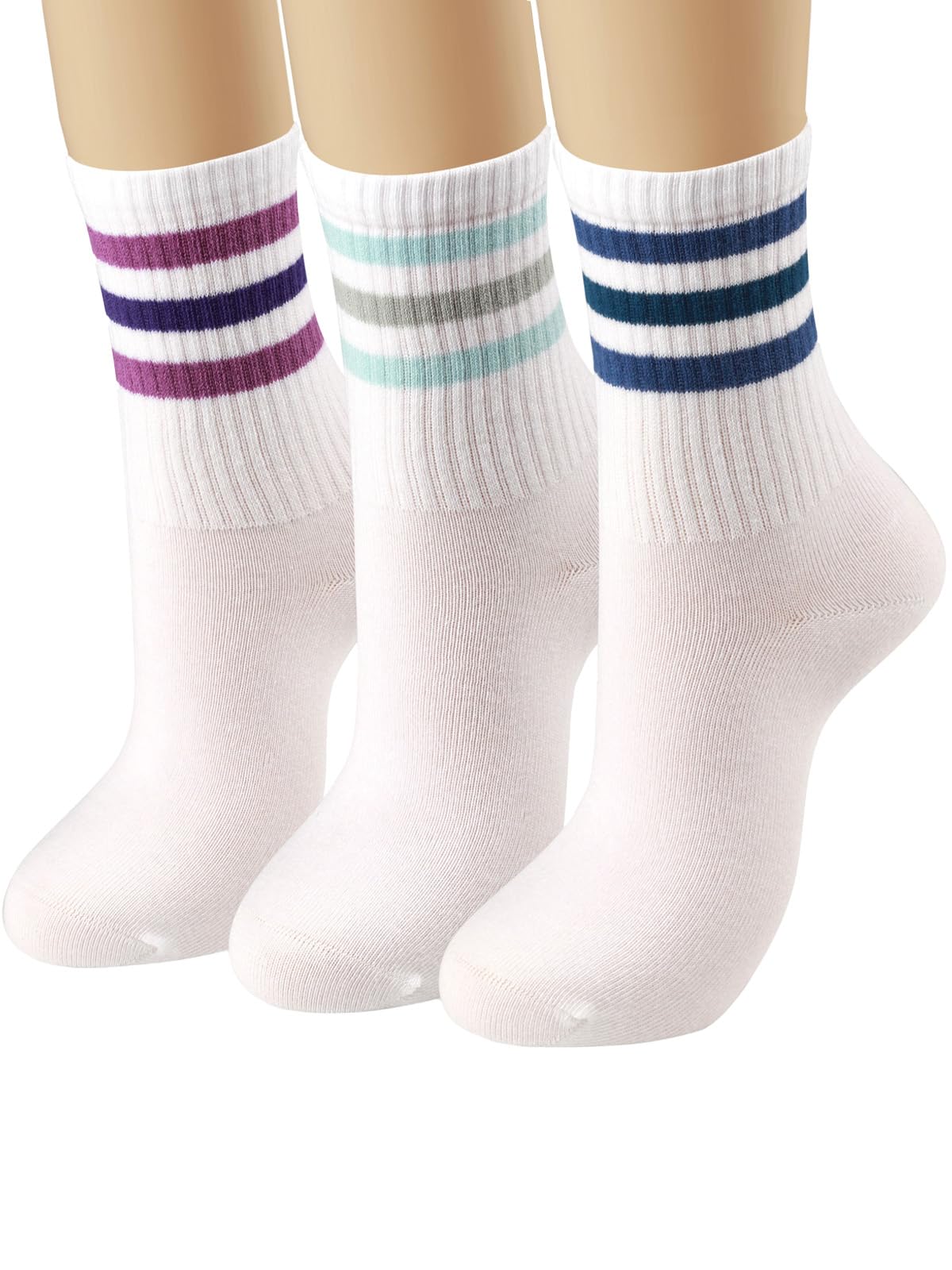 Soft Combed Cotton Crew Socks for Women - Breathable & Comfortable (Black, White, Red, Beige, Olive) - Perfect for Daily Wear, Workouts & Casual Outfits