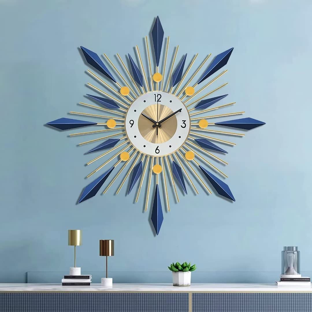28 Inch Large Metal Wall Clock - Mid Century Modern Silent Non-Ticking Decorative Clock for Living Room, Bedroom, Dining Room | Perfect for Home, Office, Cafe & Hotel Decor
