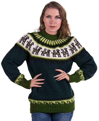 Gamboa Alpaca Sweater for Women - Fair Isle Knit Pullover Winter Warm Top - Cozy Fall & Winter Sweater for Casual Wear, Office & Holiday Outfits