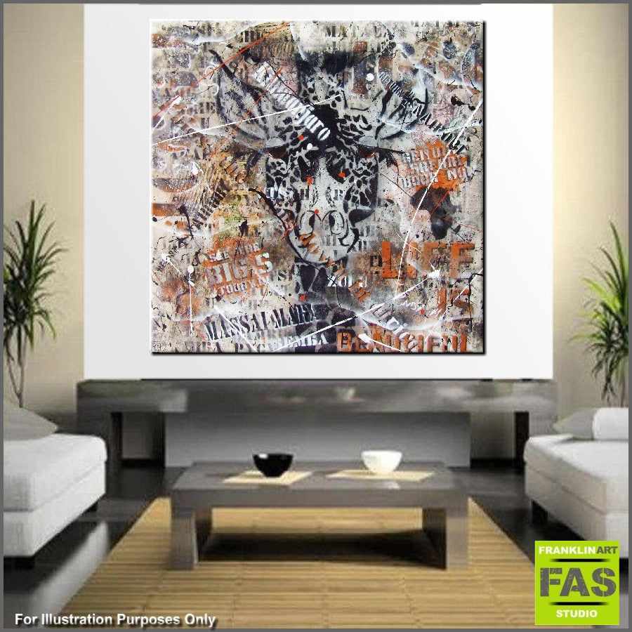 Urban Pop Giraffe Wall Art - Modern Animal Print Decor for Living Room, Bedroom & Office - Unique Home Decor Gift Idea
