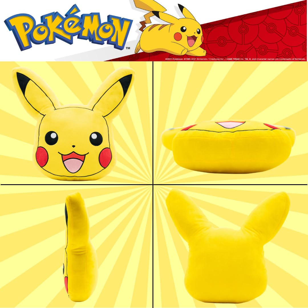 Franco Anime Gaming Bedding Super Soft Cozy Plush Decorative Pillow - Pikachu Design, One Size (18x18 inches) - Perfect for Anime Fans, Gaming Rooms & Home Decor