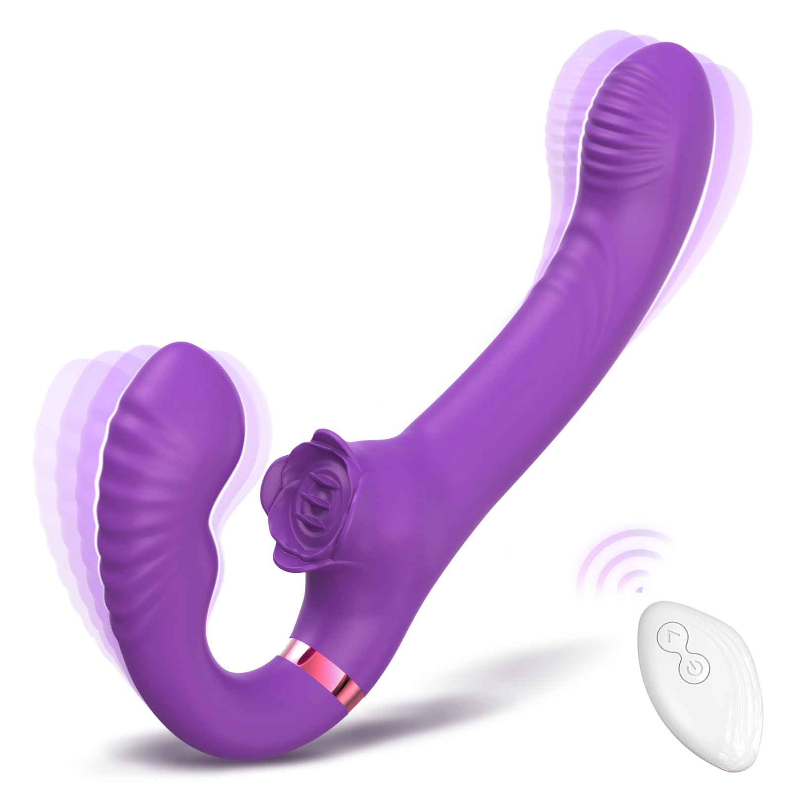 Strapless Strap-On G-Spot Dildo Vibrator - 10 Powerful Vibration Modes with Remote Control, Wearable Double-Ended Design, Body-Safe Silicone for Couples & Solo Play - Perfect for Lesbian Couples, Women's Pleasure & Spicing Up Intimate Moments