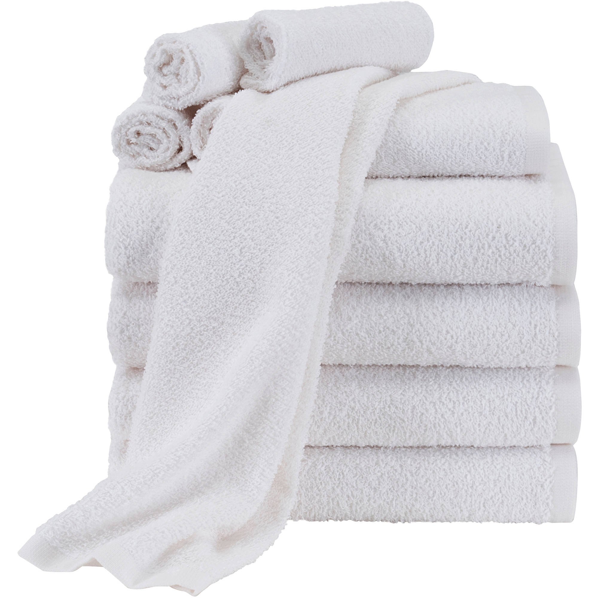Mainstays Value 10-Piece Soft & Absorbent Bath Towel Set in Arctic White - Perfect for Bathroom, Spa, Gym & Guest Use