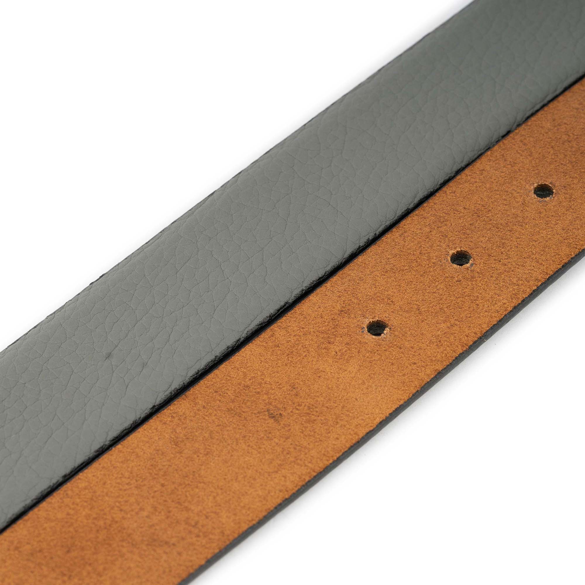 Light Gray Genuine Leather Men's Belt Strap - Compatible with Dunhill Buckles - Classic Dress Belt for Business, Office & Formal Occasions