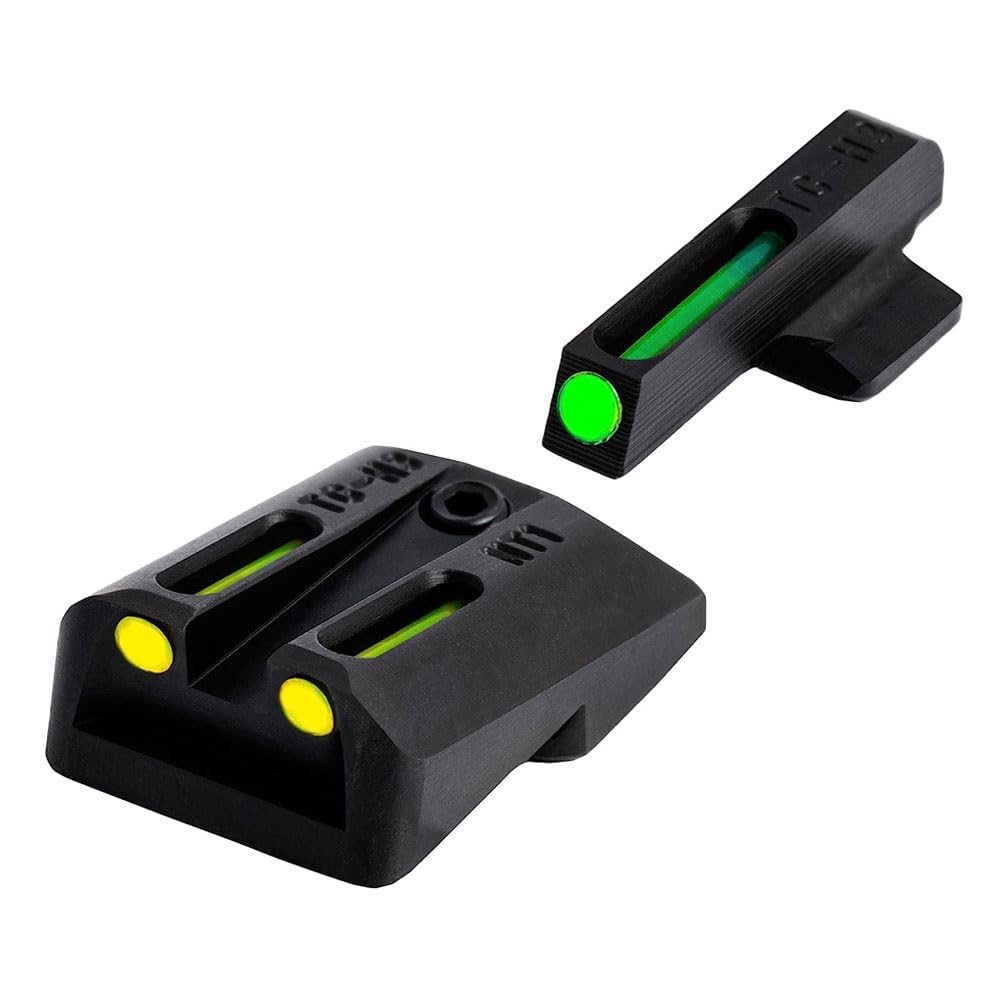 Truglo TFO Tritium & Fiber-Optic Handgun Sight Set - High Visibility Front & Rear Night Sights for 1911 Pistols | Durable Compact Design for Tactical Shooting & Home Defense