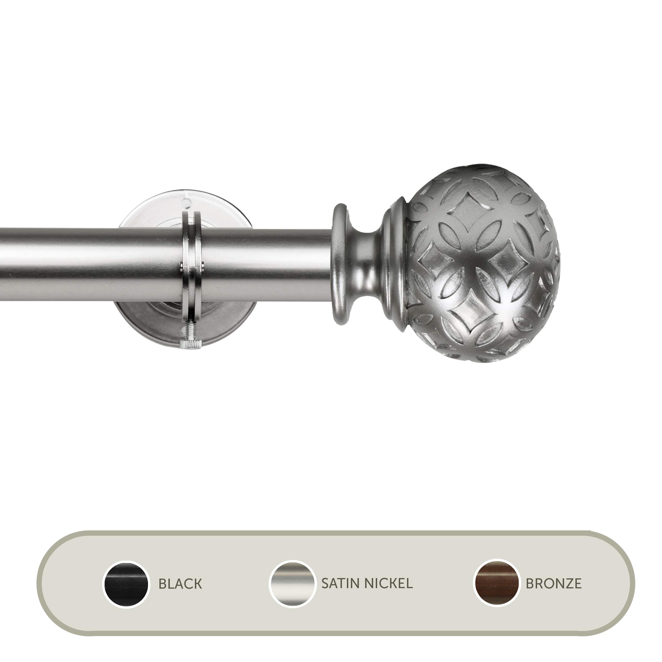 Rod Desyne Odelia 1-Inch Ceiling Curtain Rod & Room Divider - Adjustable 160 to 240 Inches - Satin Nickel Finish - Perfect for Large Windows, Room Dividers, and Open Space Decor
