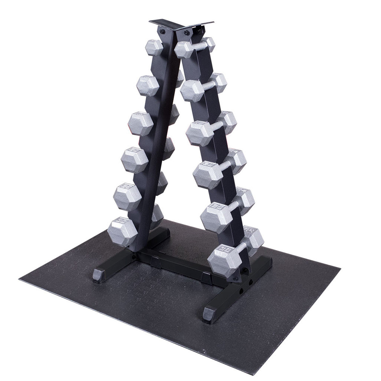 Body Solid Vertical 6 Pair Dumbbell Rack - Heavy Duty Dumbbell Storage Stand for Home Gym & Fitness Studio - Organize Weights Up to 60 lbs - Space Saving Workout Equipment for Strength Training