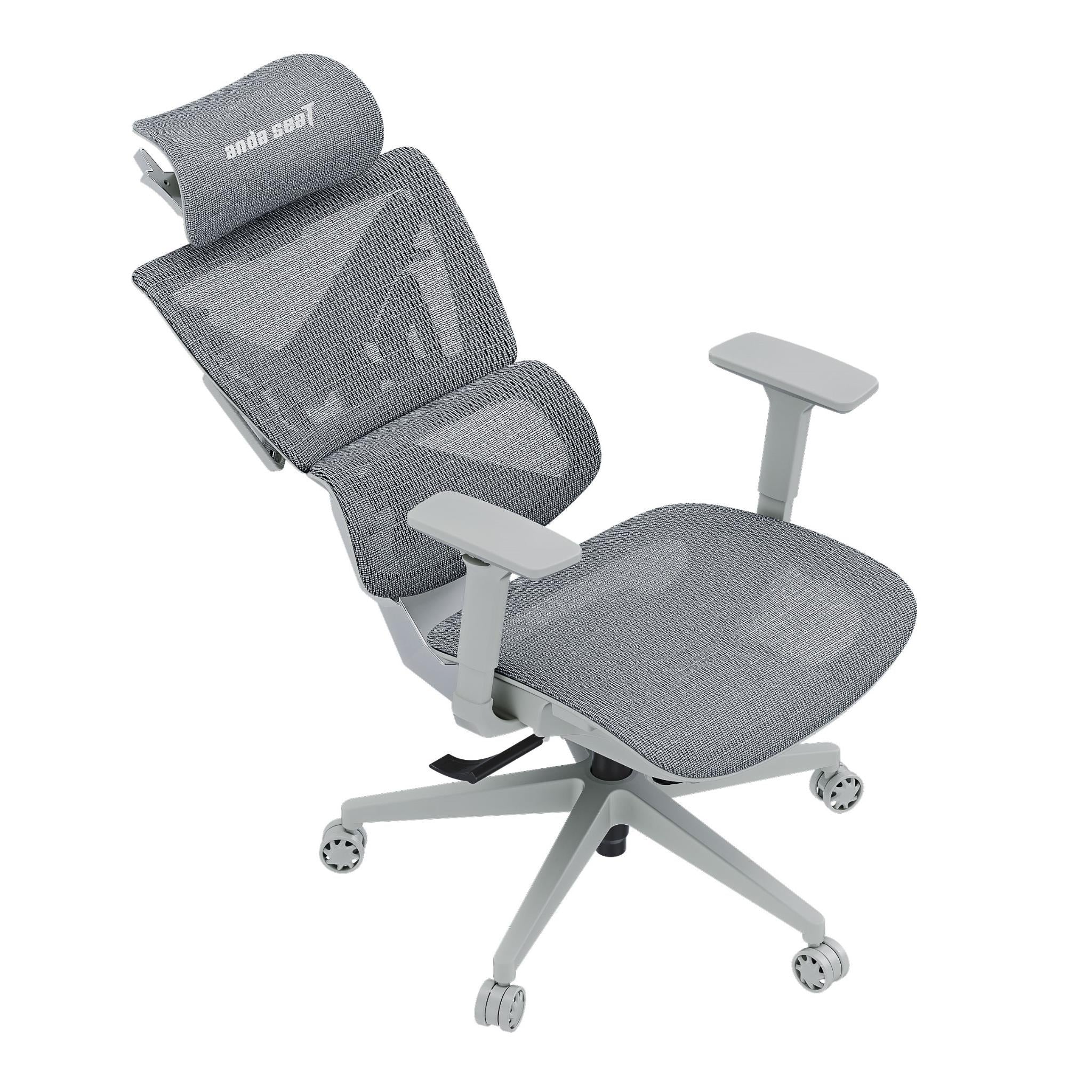 Anda Seat X Air Mega Gaming Chair - Ergonomic Mesh Office Chair with Lumbar Support - Adjustable Height & Reclining Back - Ash Grey - Perfect for PC Gaming, Home Office & Streaming Setup