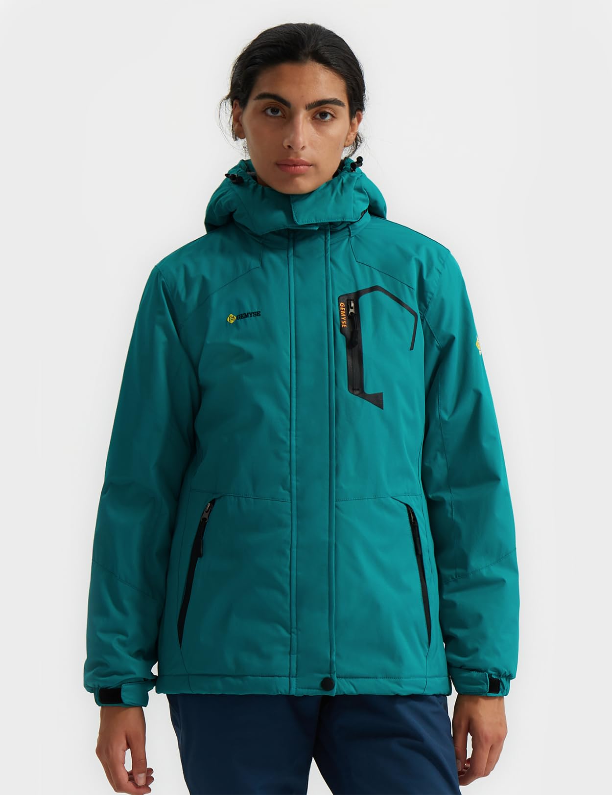 GEMYSE Women's Waterproof Ski Jacket - Winter Windproof Snow Coat for Hiking, Snowboarding & Outdoor Activities