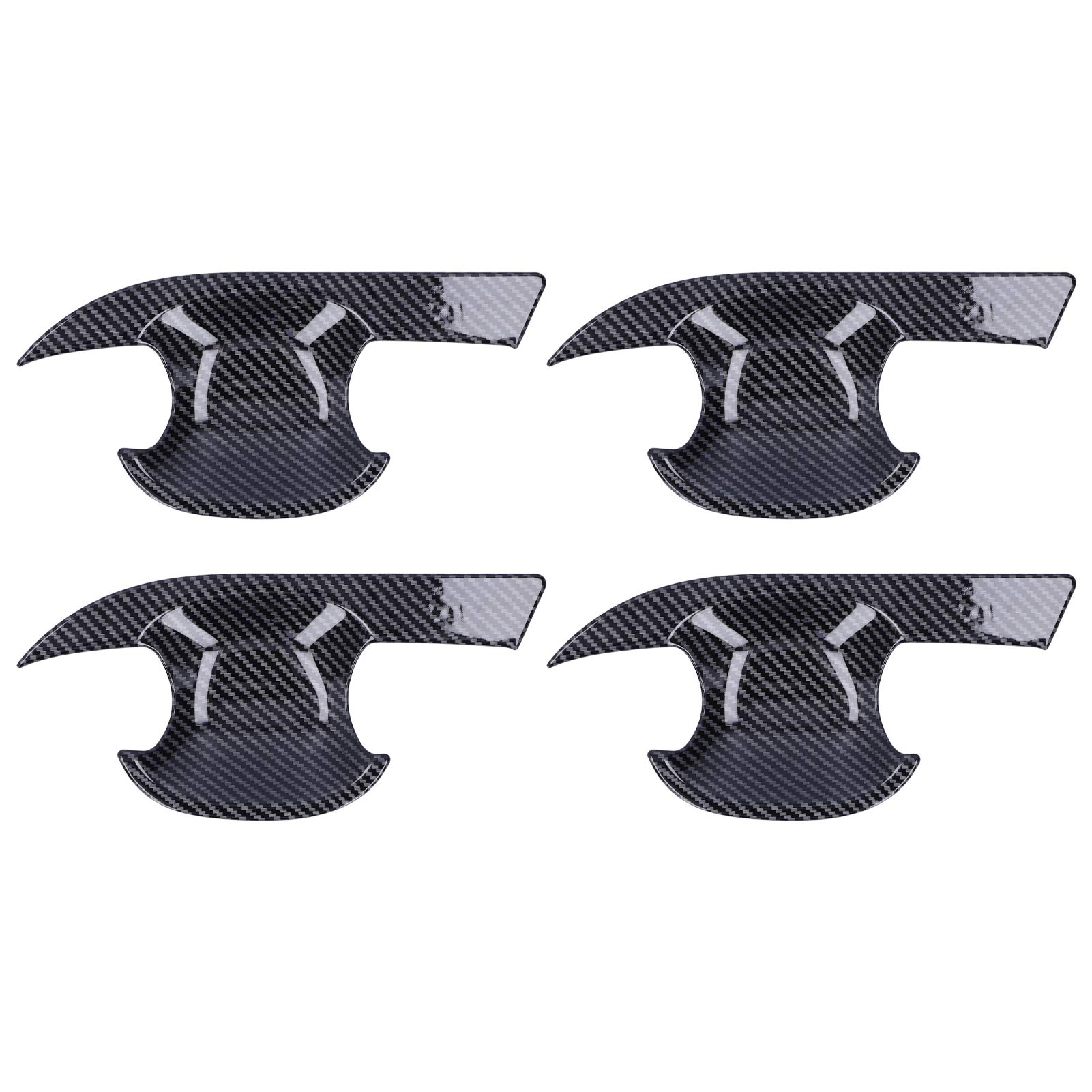 Qiilu ABS Carbon Fiber Style Door Handle Bowl Trims - Compatible with Toyota RAV4 2019-2021 Models | Car Interior Accessories Upgrade for Enhanced Style & Protection | Perfect for Daily Commute, Road Trips & Car Shows