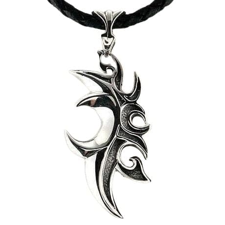 Blade Tribal Sterling Silver Biker Pendant Necklace for Men - Gothic Motorcycle Jewelry Gift for Bikers & Rock Fans - Perfect for Everyday Wear & Special Occasions