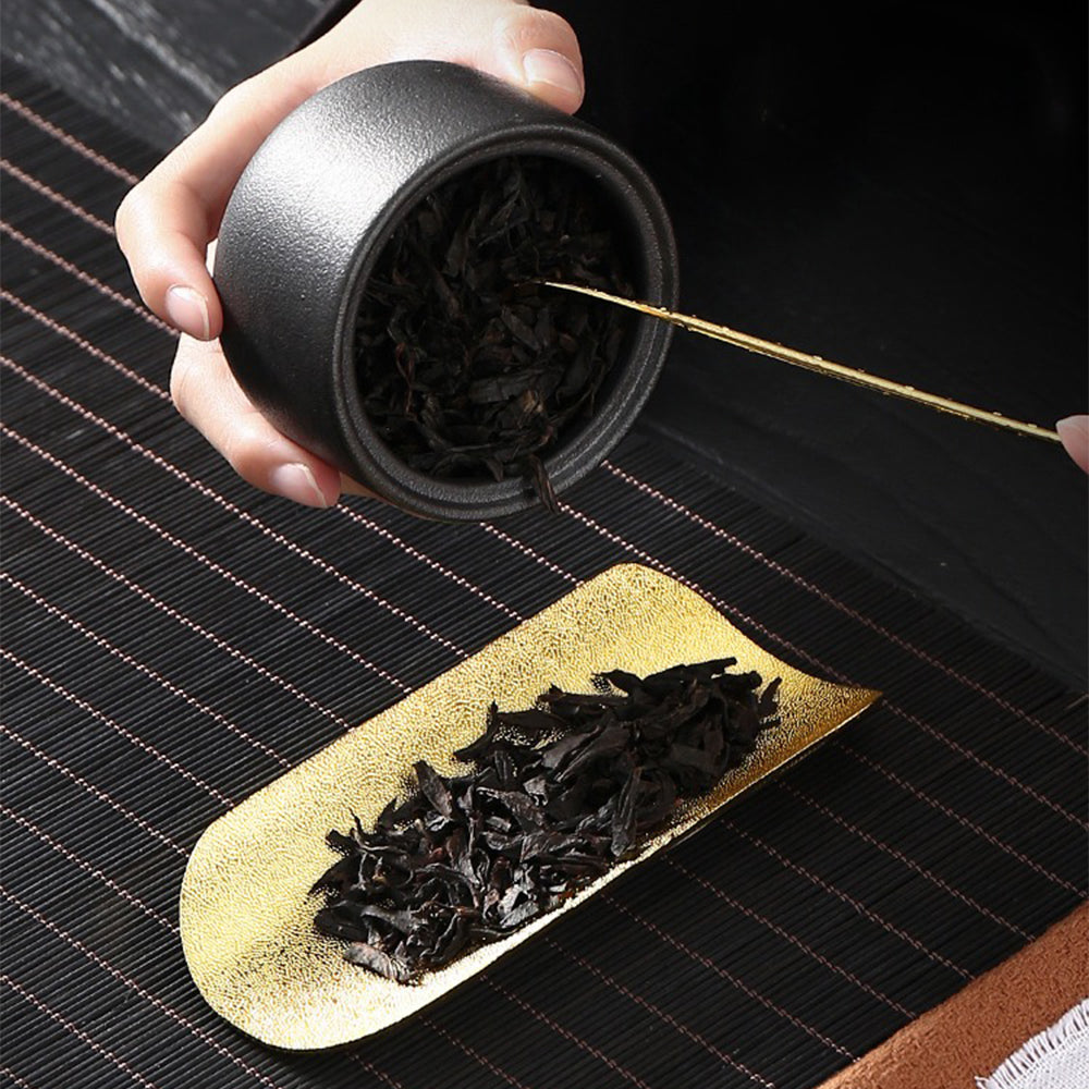 Premium Alloy Lotus Tea Scoop with Spoon - Perfect for Gongfu Tea Ceremony, Loose Leaf Tea Brewing & Tea Tasting Accessories