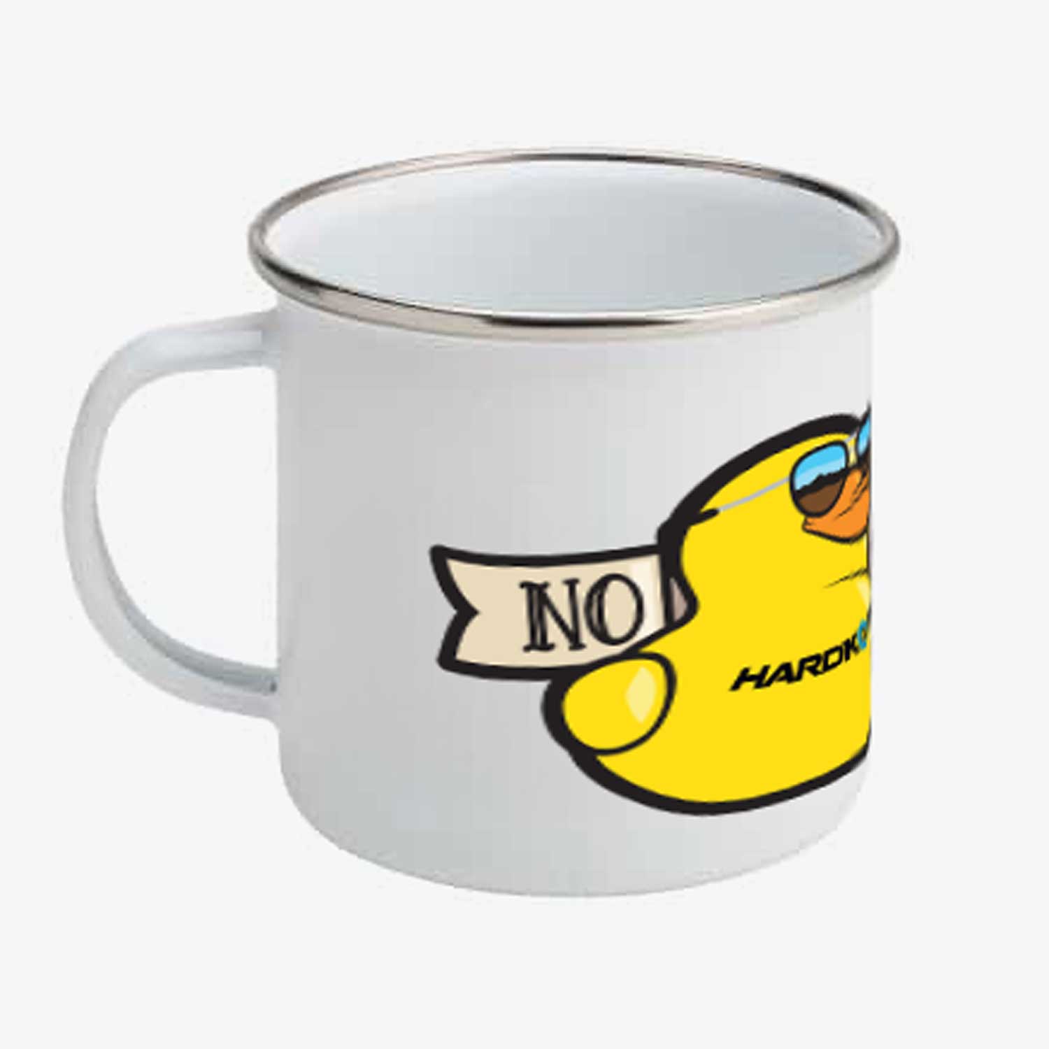 No Ducks Given Funny Sarcastic Enamel Coffee Mug - Perfect for Office, Home & Gifts | 15oz Insulated Camping Cup for Tea, Hot Chocolate & Coffee Lovers