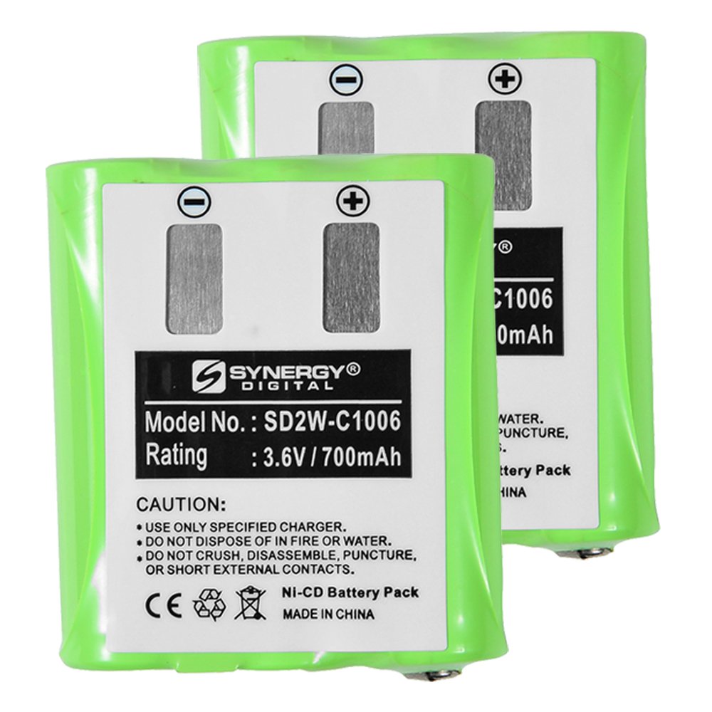 Synergy Digital 2-Way Radio Rechargeable Ni-CD Batteries (3.6V 700mAh) - 2-Pack Replacement for Motorola T6320 & 53615 Walkie Talkie - Perfect for Construction, Security, and Outdoor Adventures
