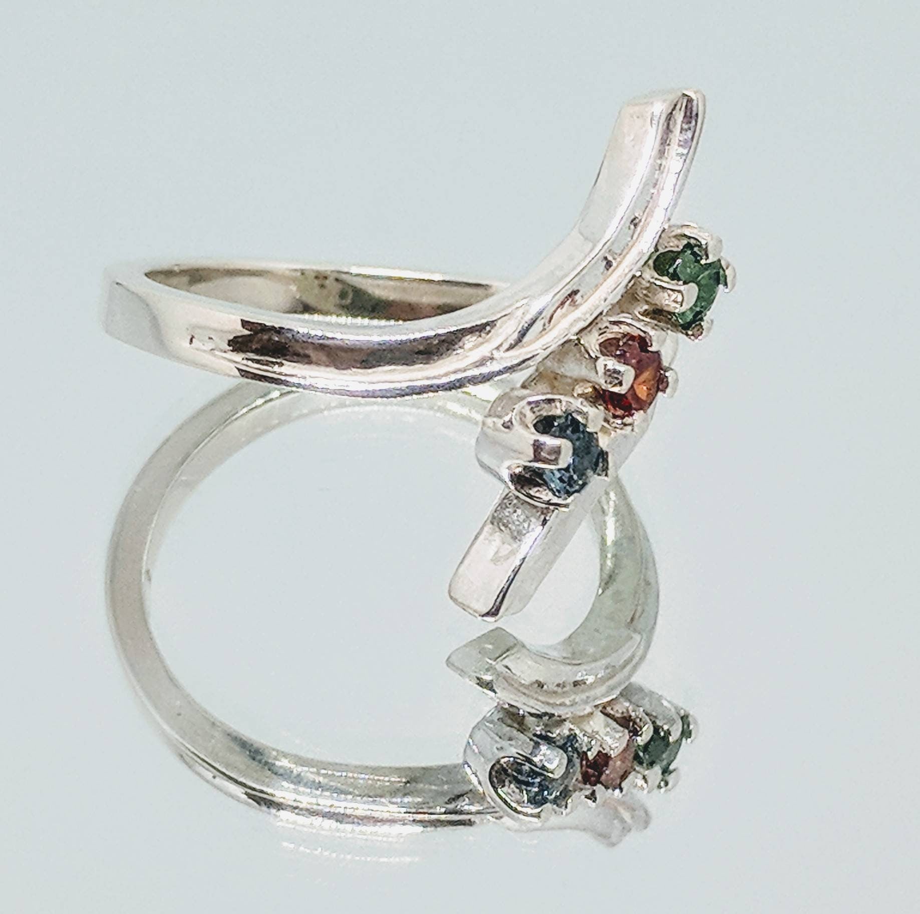 Custom Mothers Ring - Solid Sterling Silver or 14K Gold (White/Yellow/Rose) - 3/4/5/6 Stone Personalized Jewelry with Engraving - Size 7 - Perfect Gift for Mom, Grandma, Birthday & Mother's Day