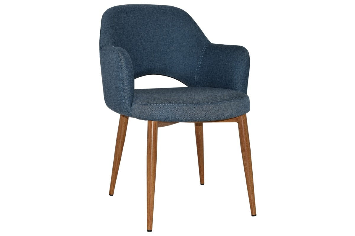 EZ Hospitality Cairo Indoor Armchair with Metal Base - Slim Light Oak 4-Leg Design for Living Room, Office, or Lounge Comfortable Seating