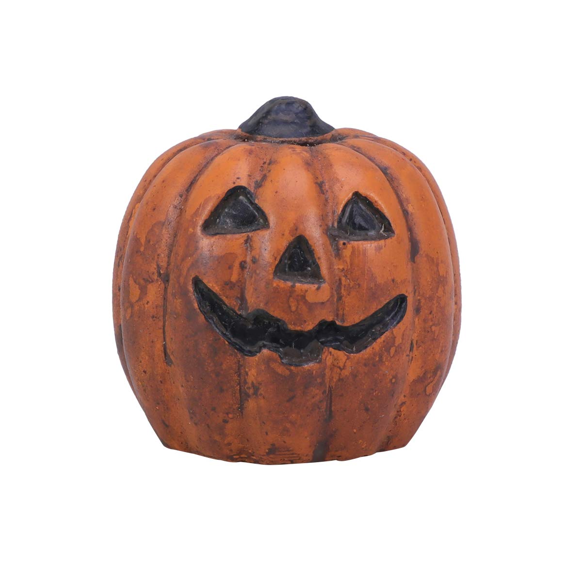 Amosfun Halloween Pumpkin Head Resin Ornament - Miniature Smiling Face DIY Craft for Moss Garden, Flowerpot & Home Decor | Perfect for Fall Displays, Table Centerpieces & Seasonal Gift Giving