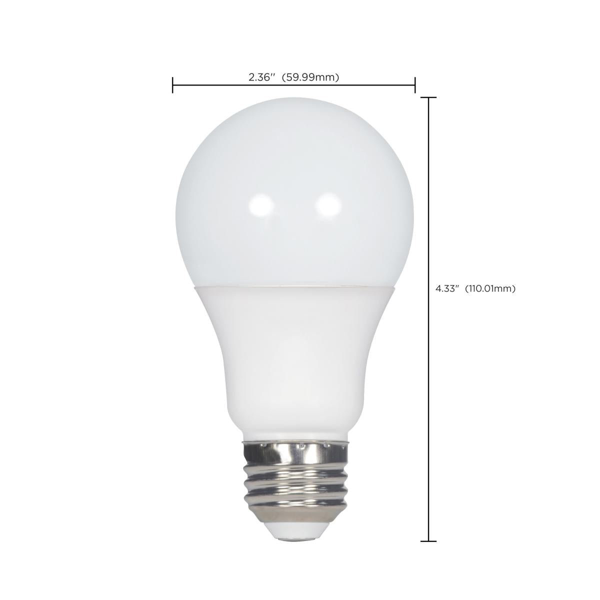 4-Pack A19 LED Light Bulbs 60W Equivalent, 10W 800 Lumens 3000K Warm White, E26 Medium Base Frosted - Perfect for Bedroom, Living Room & Office Lighting