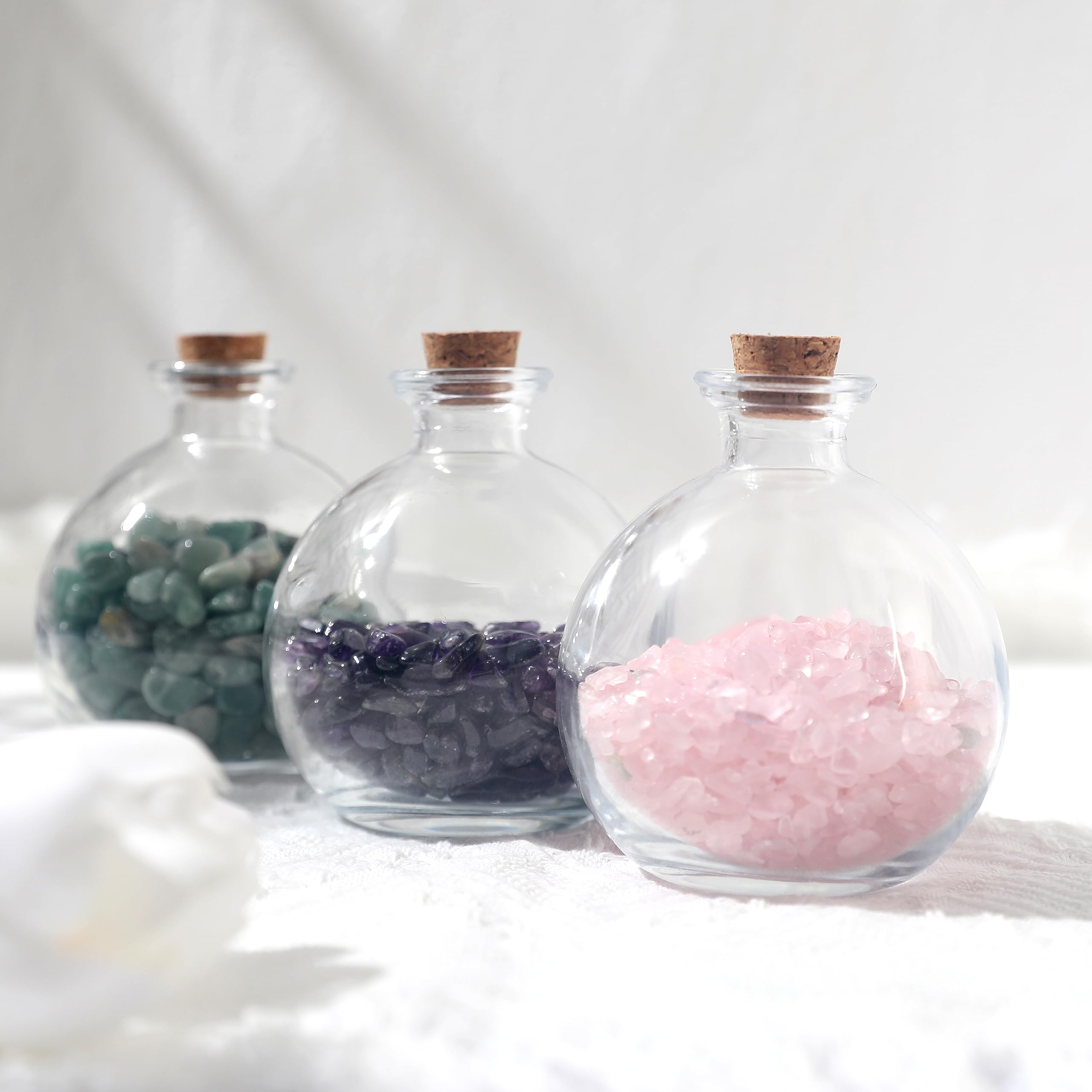 Magic Season Decorative Glass Bottles with Cork Stopper - 9 fl oz Potion Bottles (2 Pack) - Perfect for Halloween Decor, Witchcraft Supplies & DIY Craft Projects