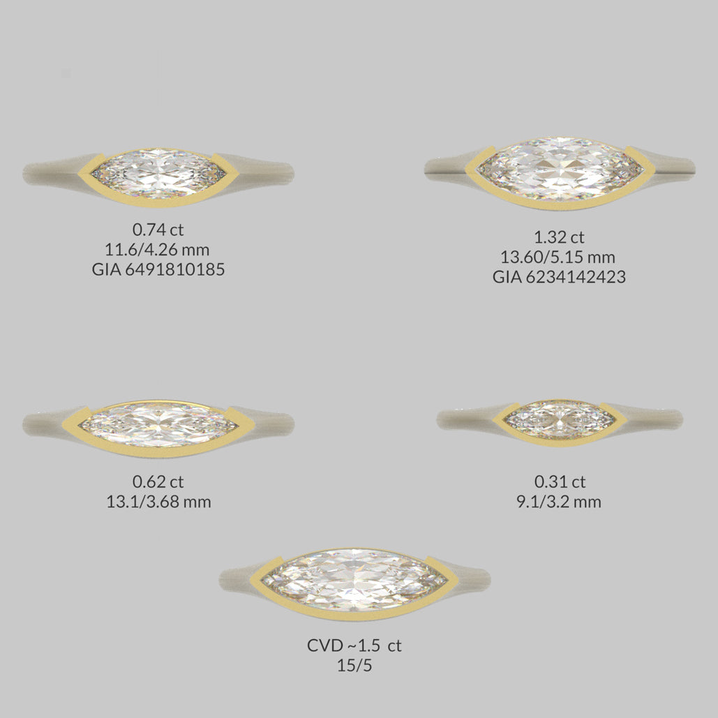 Exquisite OOAK Marquise Diamond & Gold Engagement Ring for Women - Perfect for Proposals, Weddings & Anniversaries - Handcrafted Luxury Jewelry